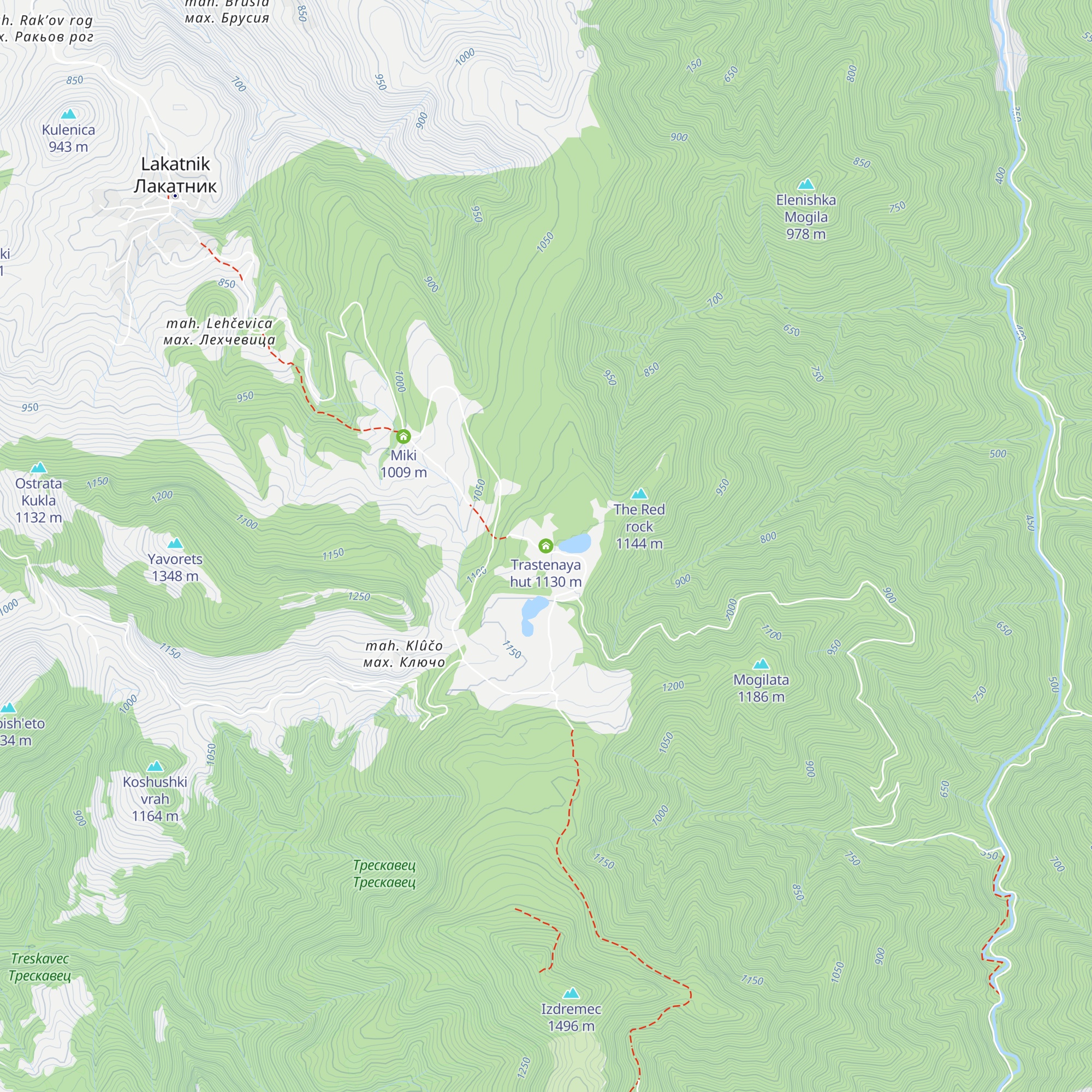 Trastenaya hut map