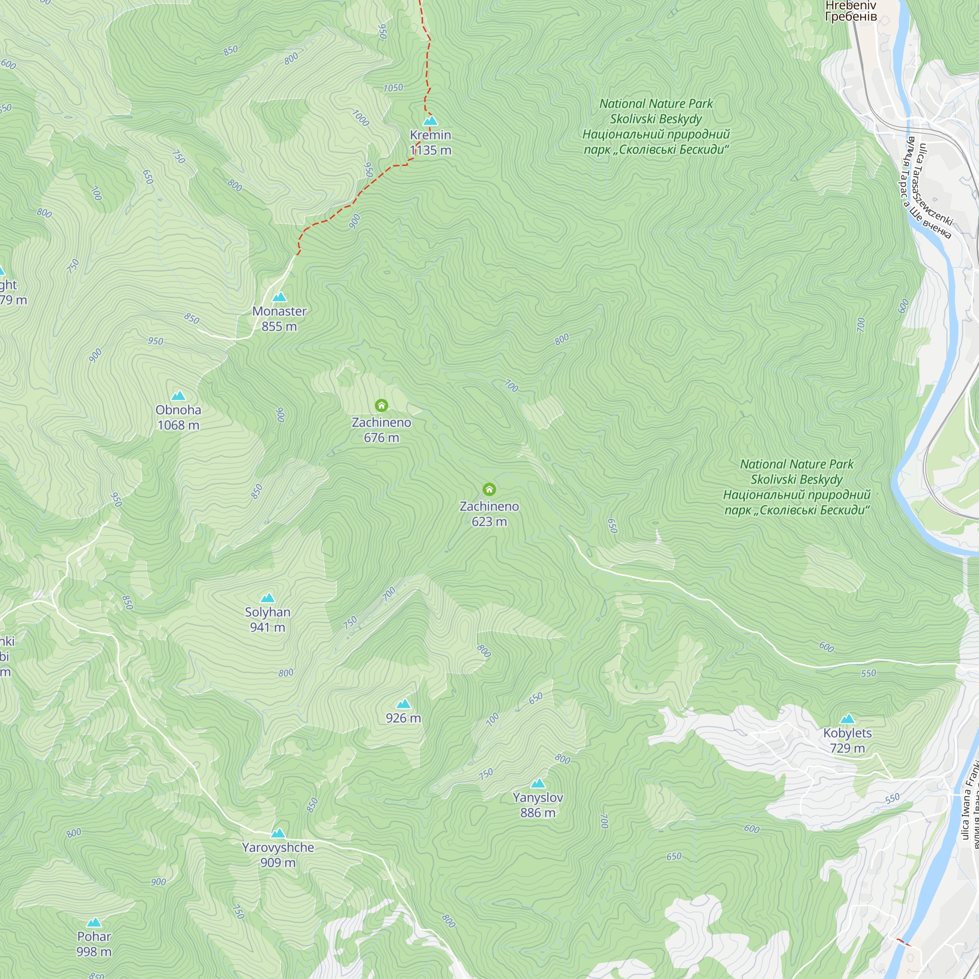 Zachineno map