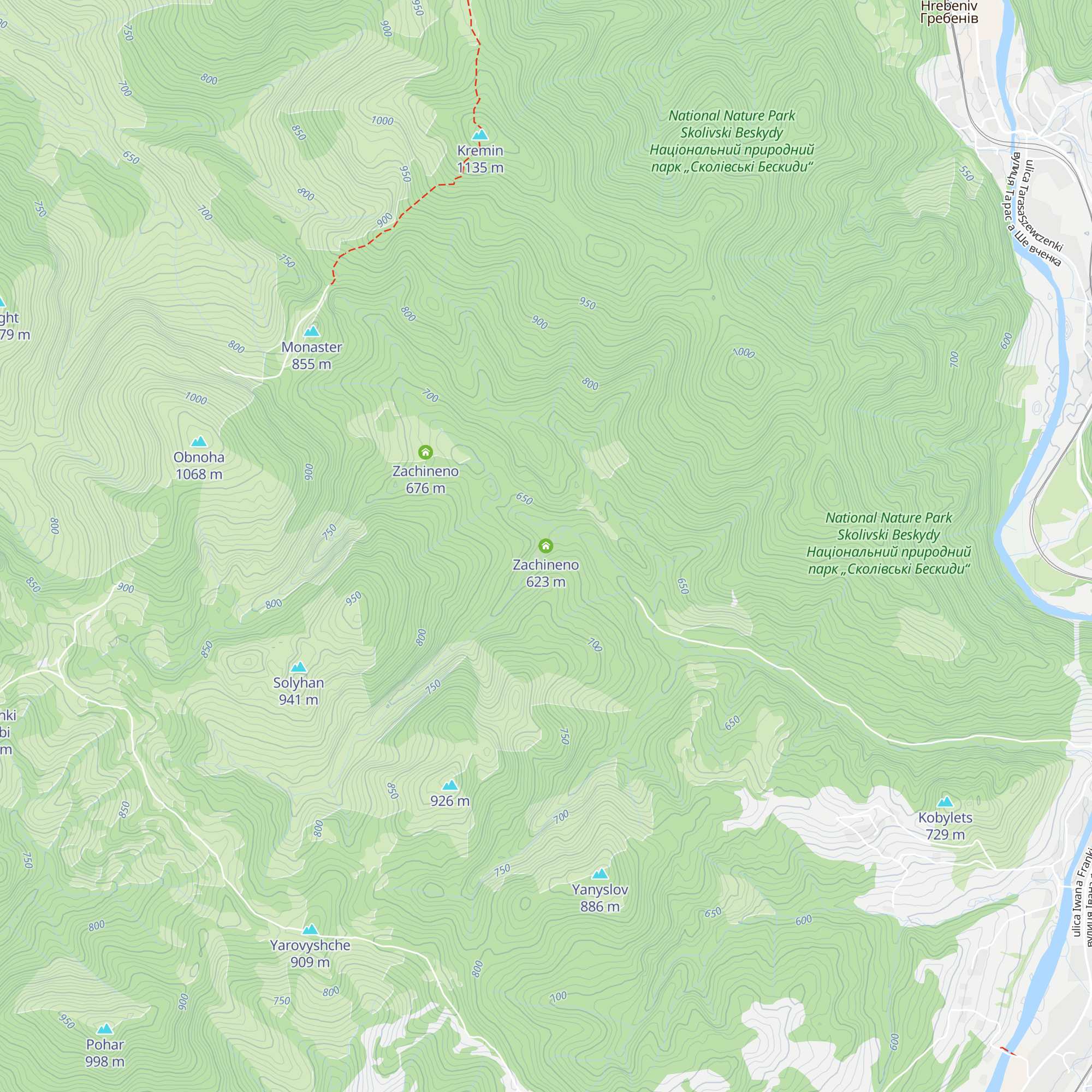 Zachineno map
