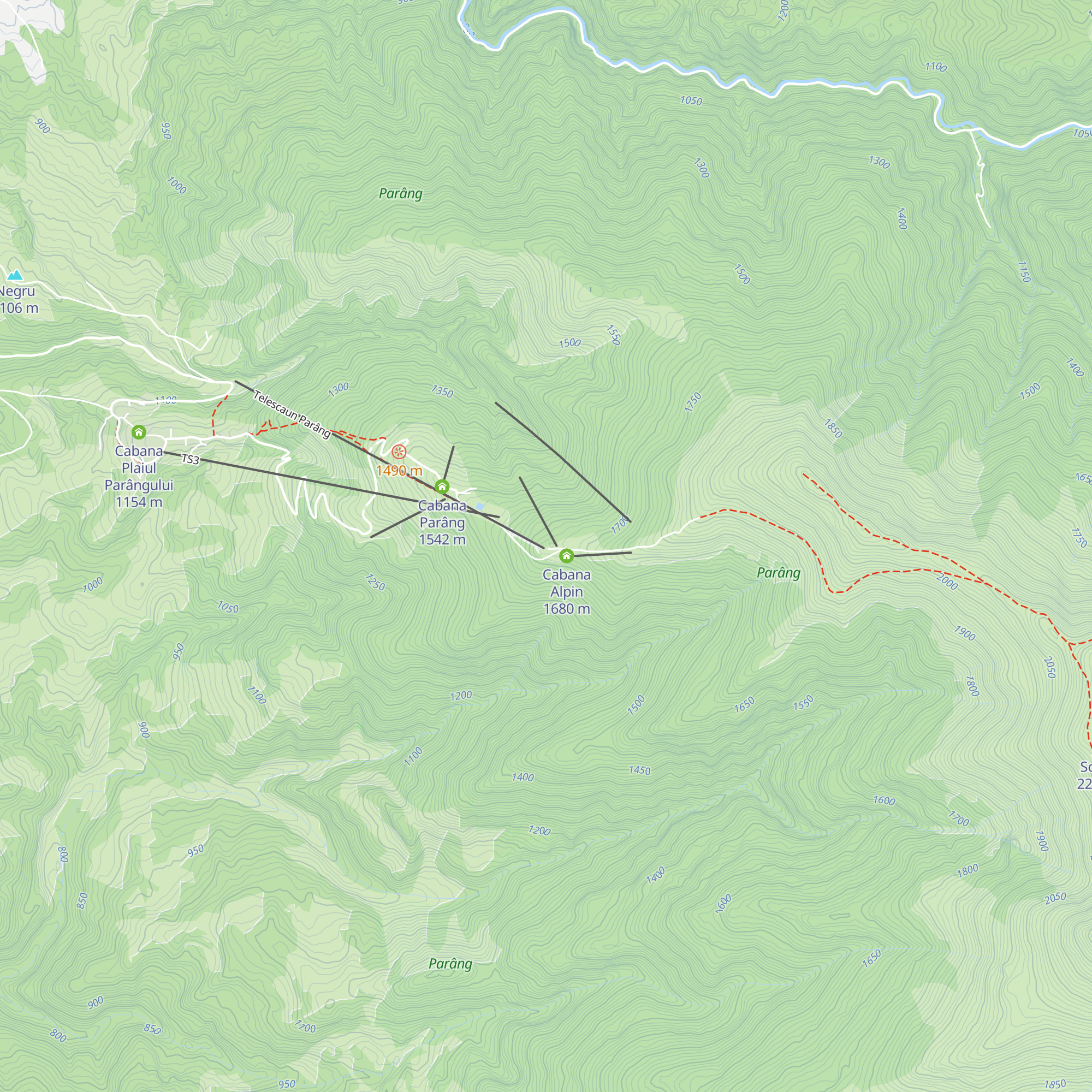 Cabana Telescaun map