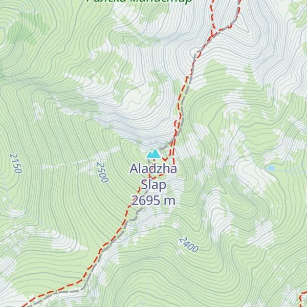 Map of Aladzha Slap