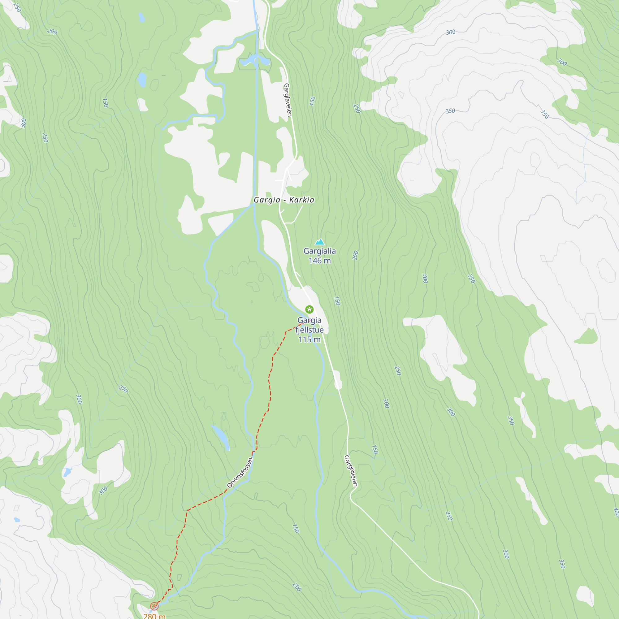 Gargia fjellstue map