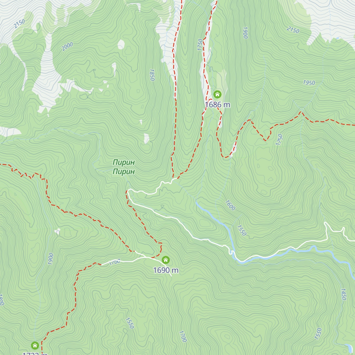 Pirin Hut map