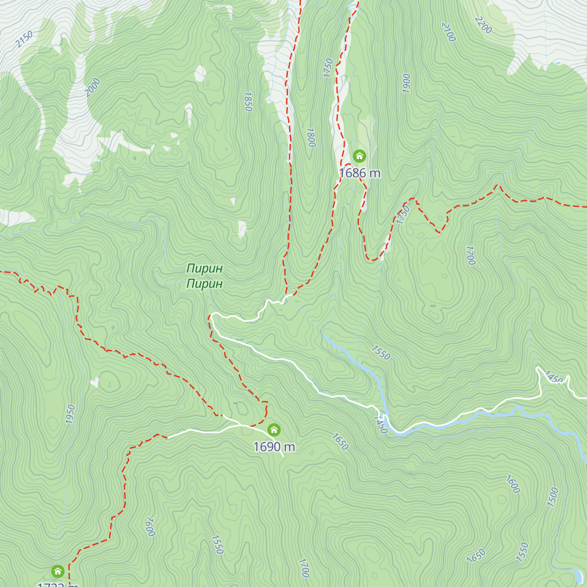 Pirin Hut map
