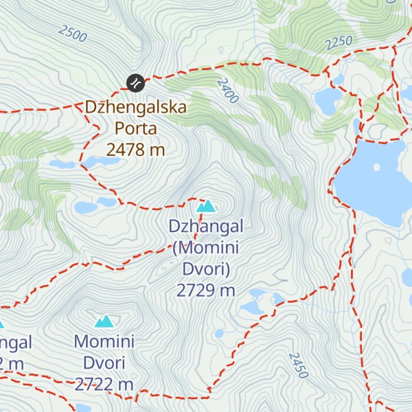 Map of Dzhangal (Momini Dvori)