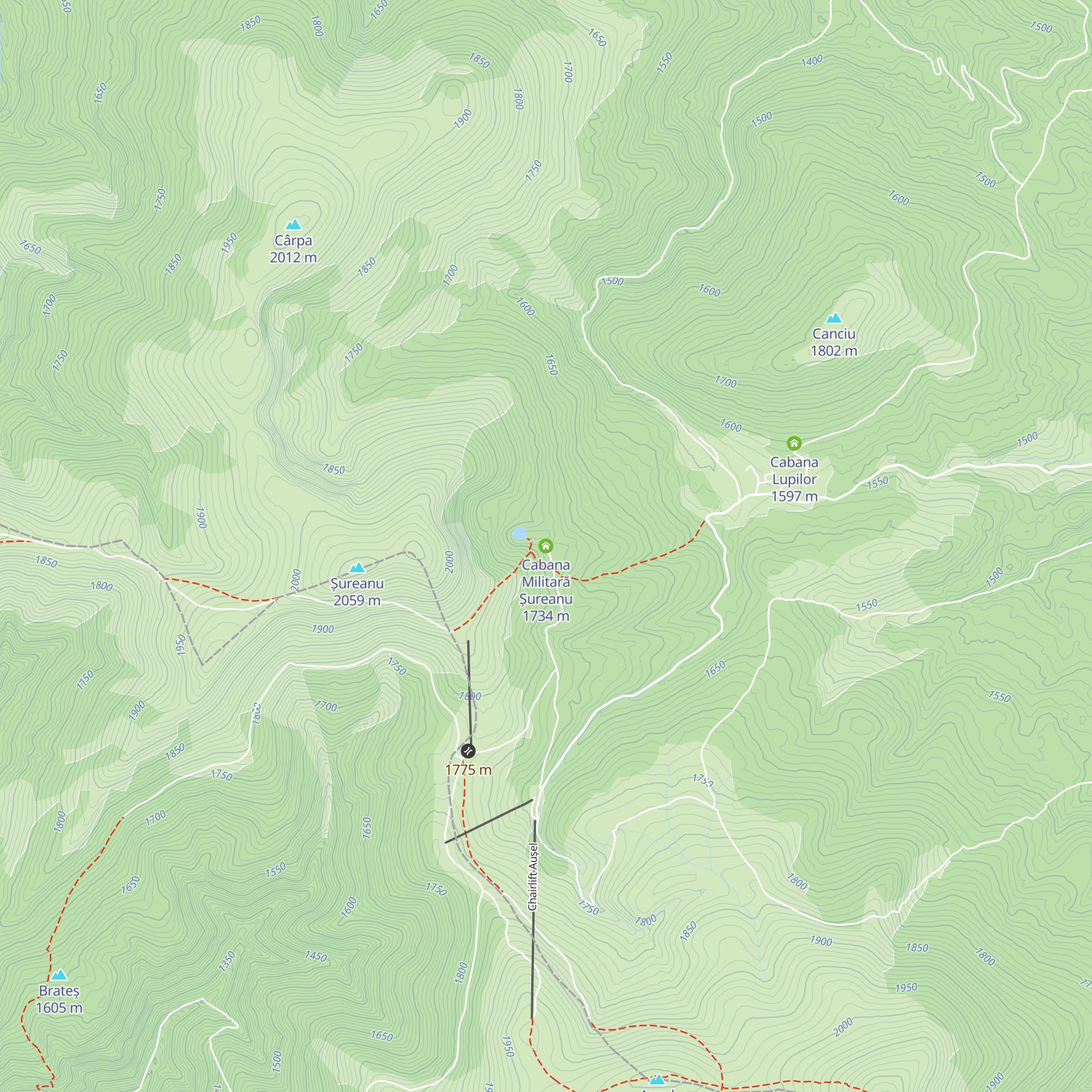 Cabana Militară Șureanu map