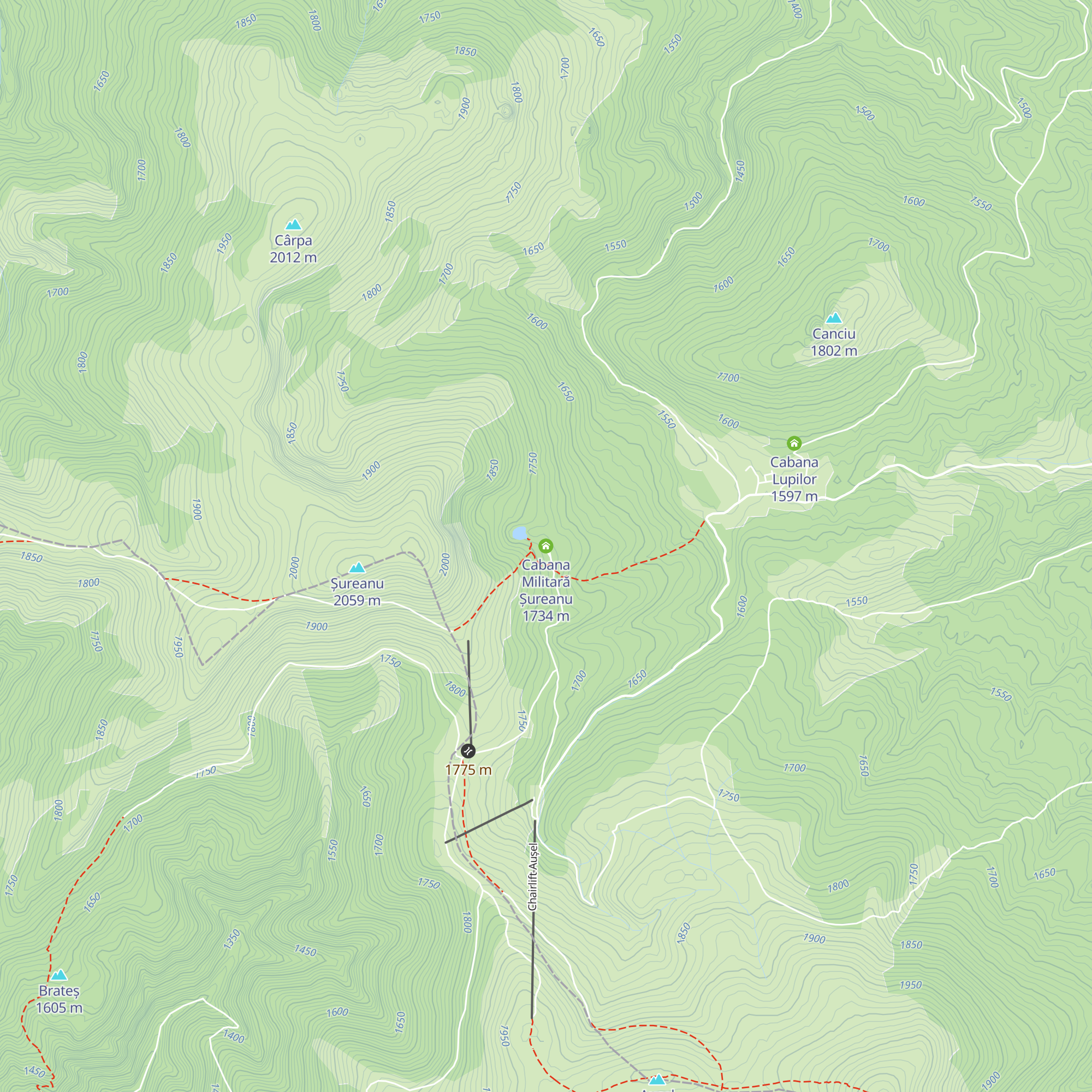 Cabana Militară Șureanu map