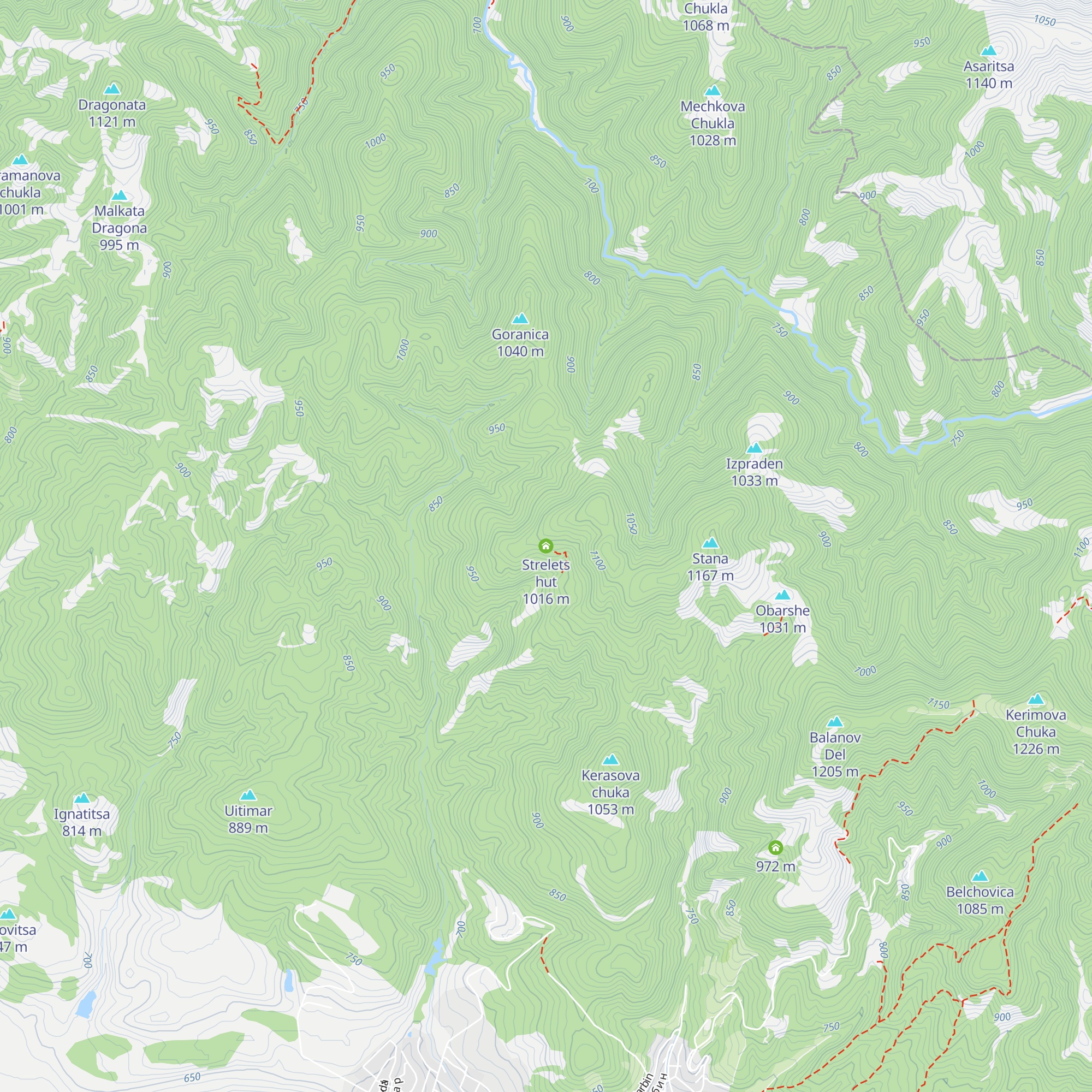 Strelets hut map