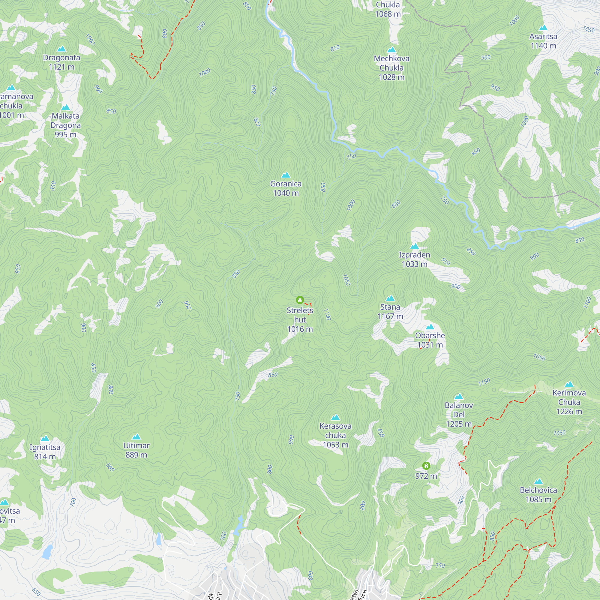 Strelets hut map