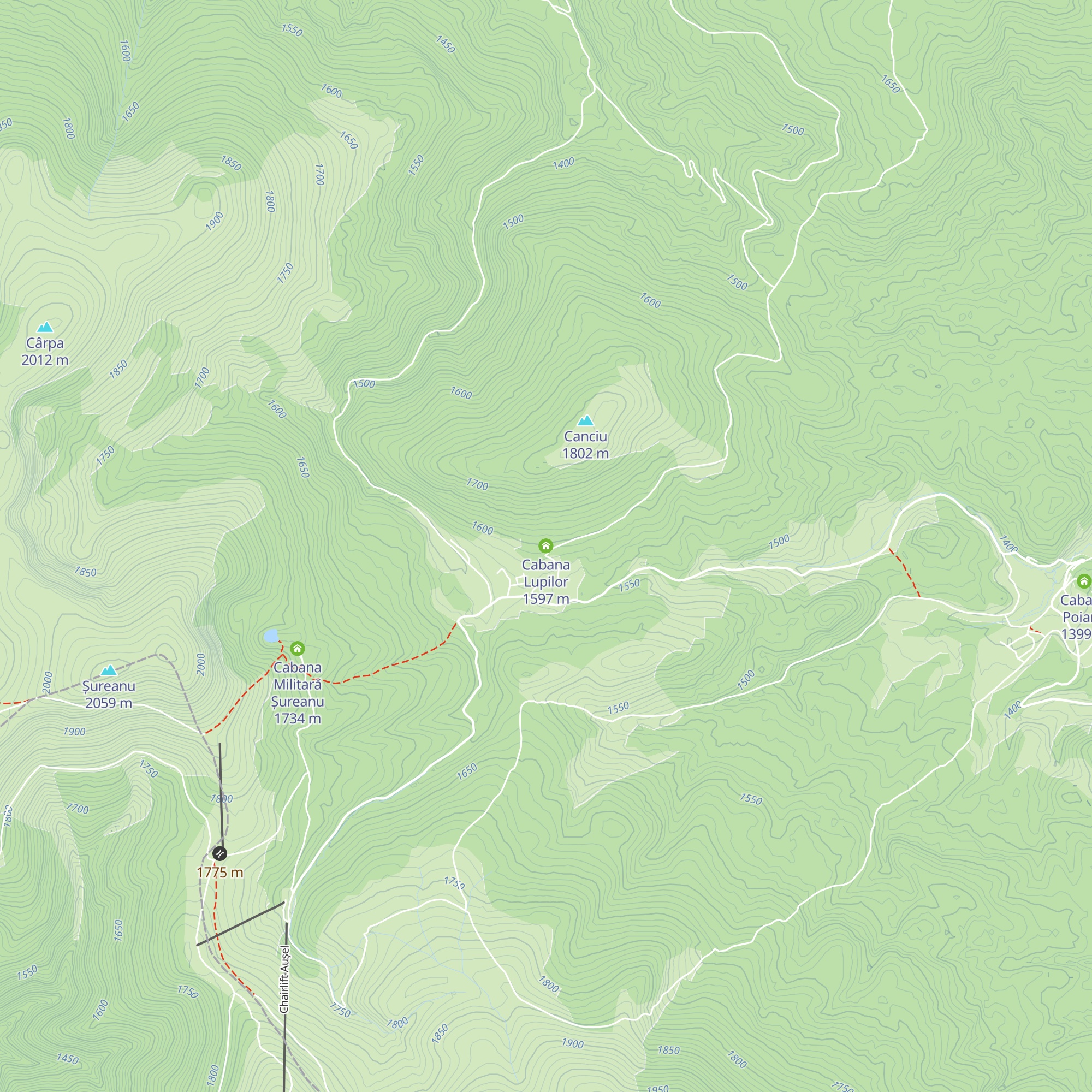 Cabana Lupilor map
