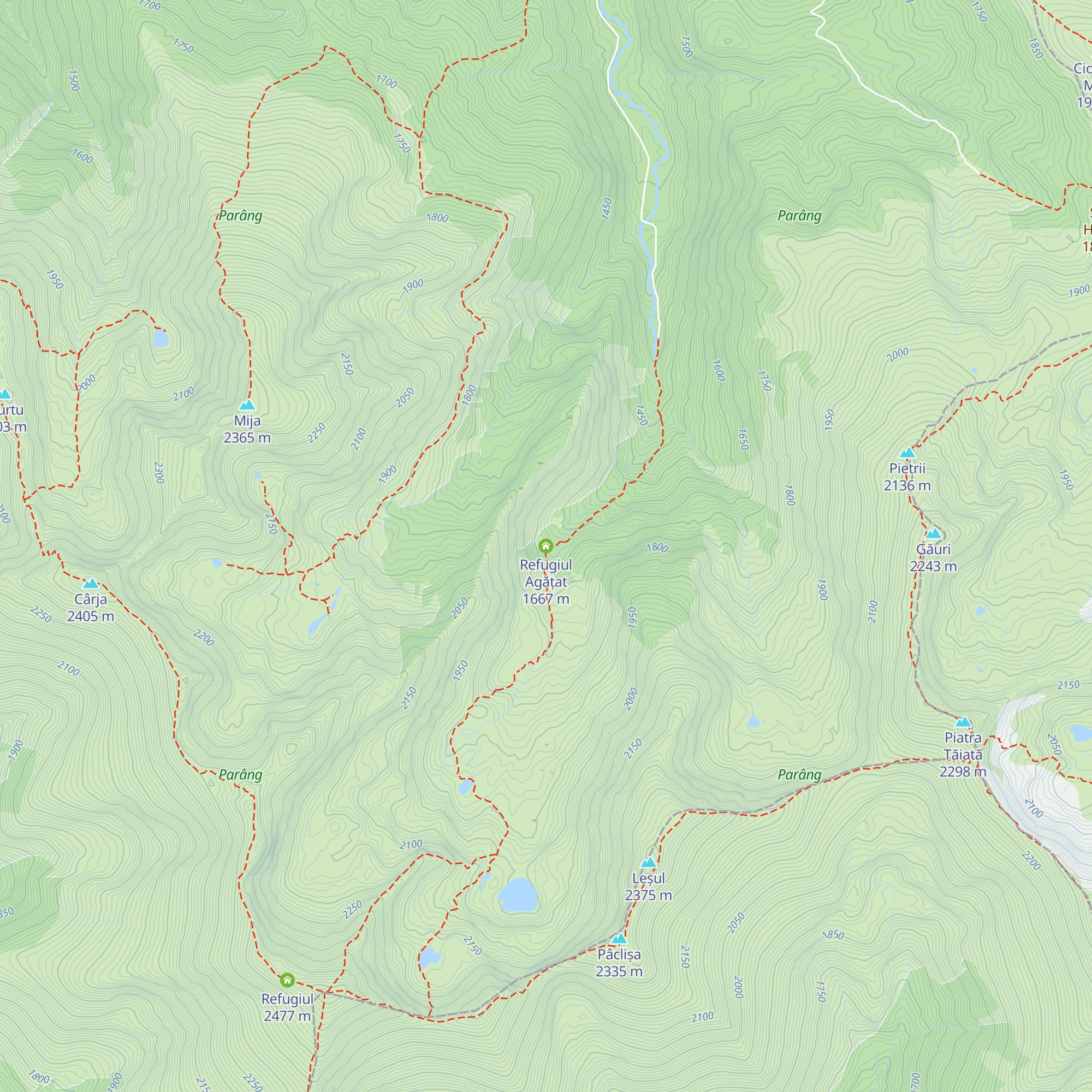 Refugiul Agățat map