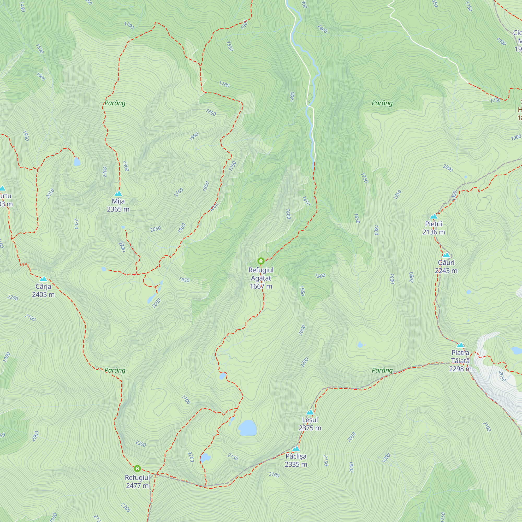 Refugiul Agățat map