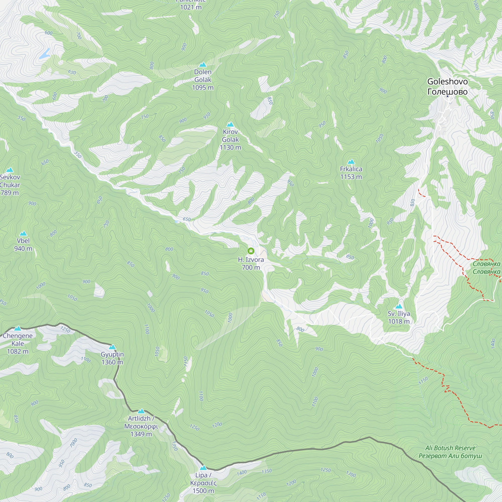 H. Izvora map