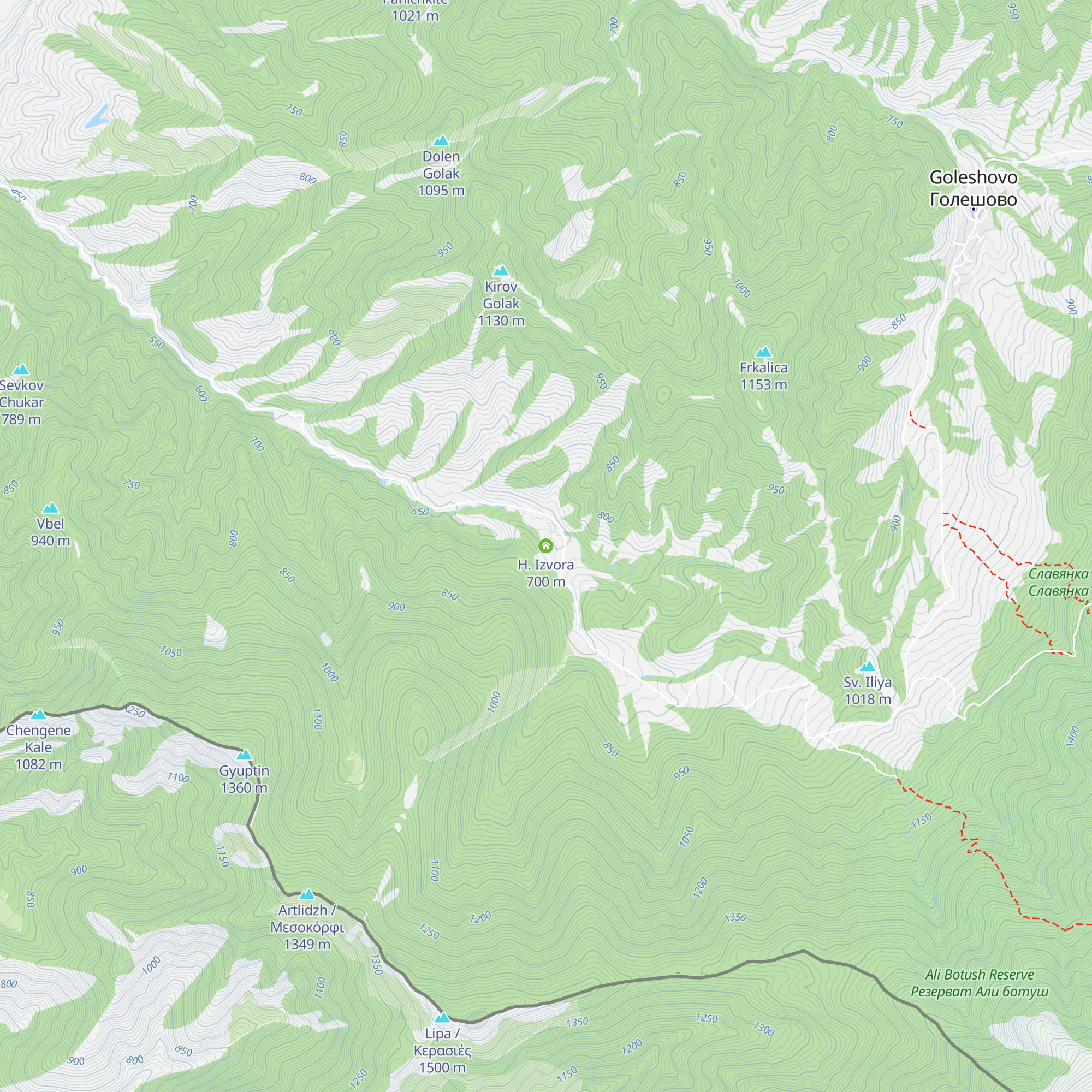 H. Izvora map