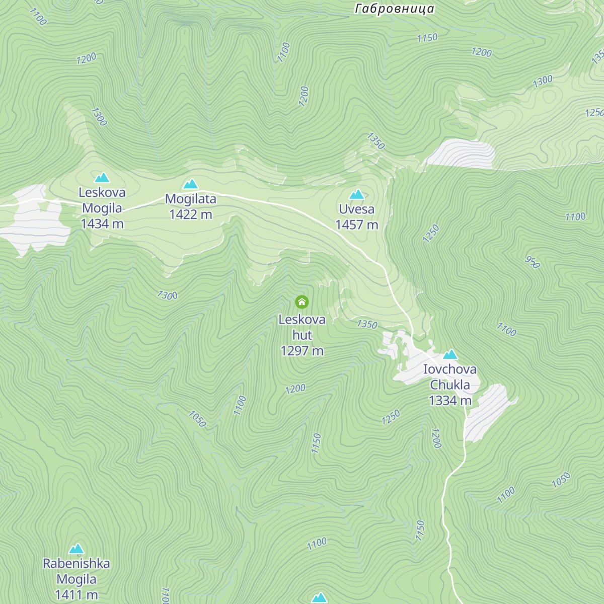 Leskova hut map
