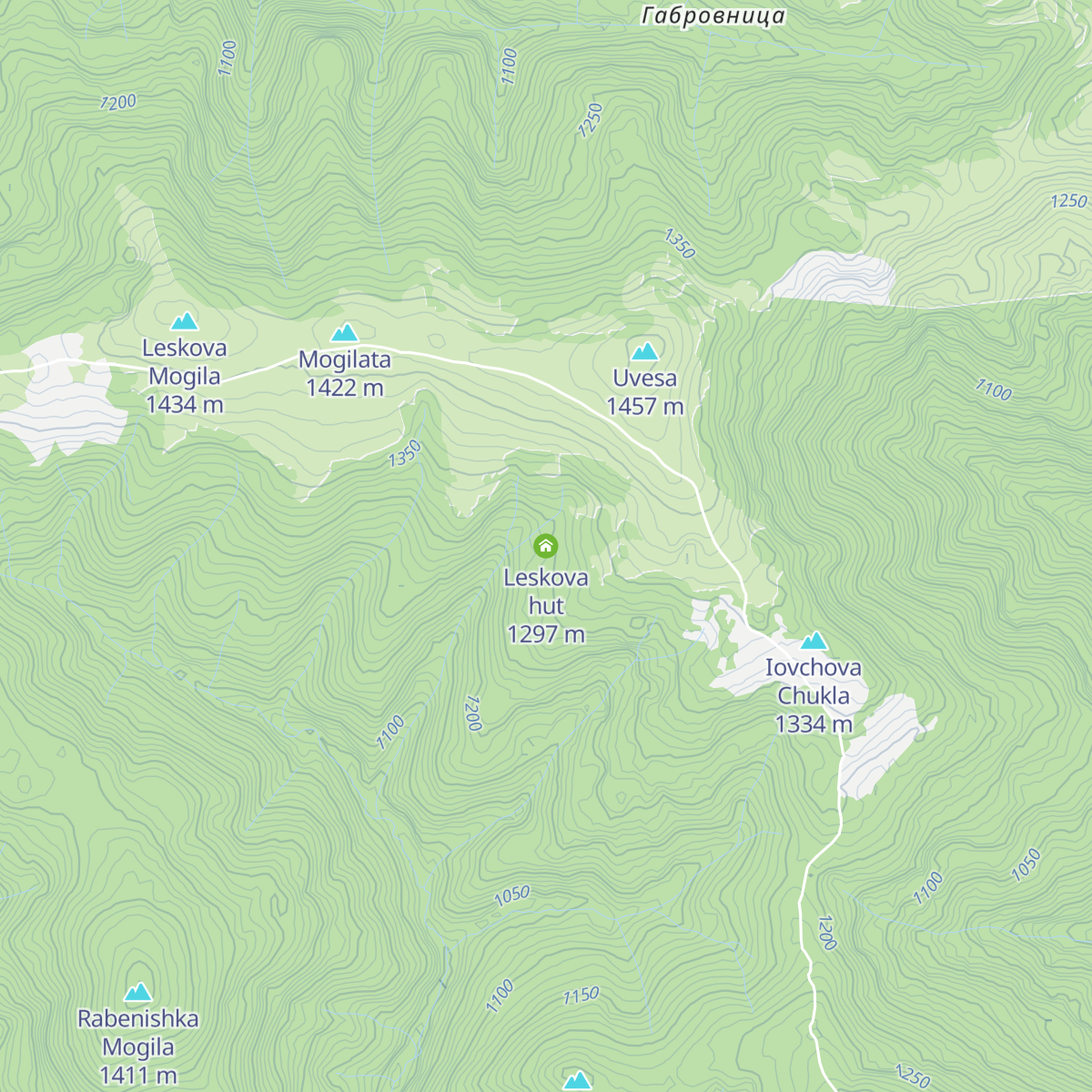 Leskova hut map