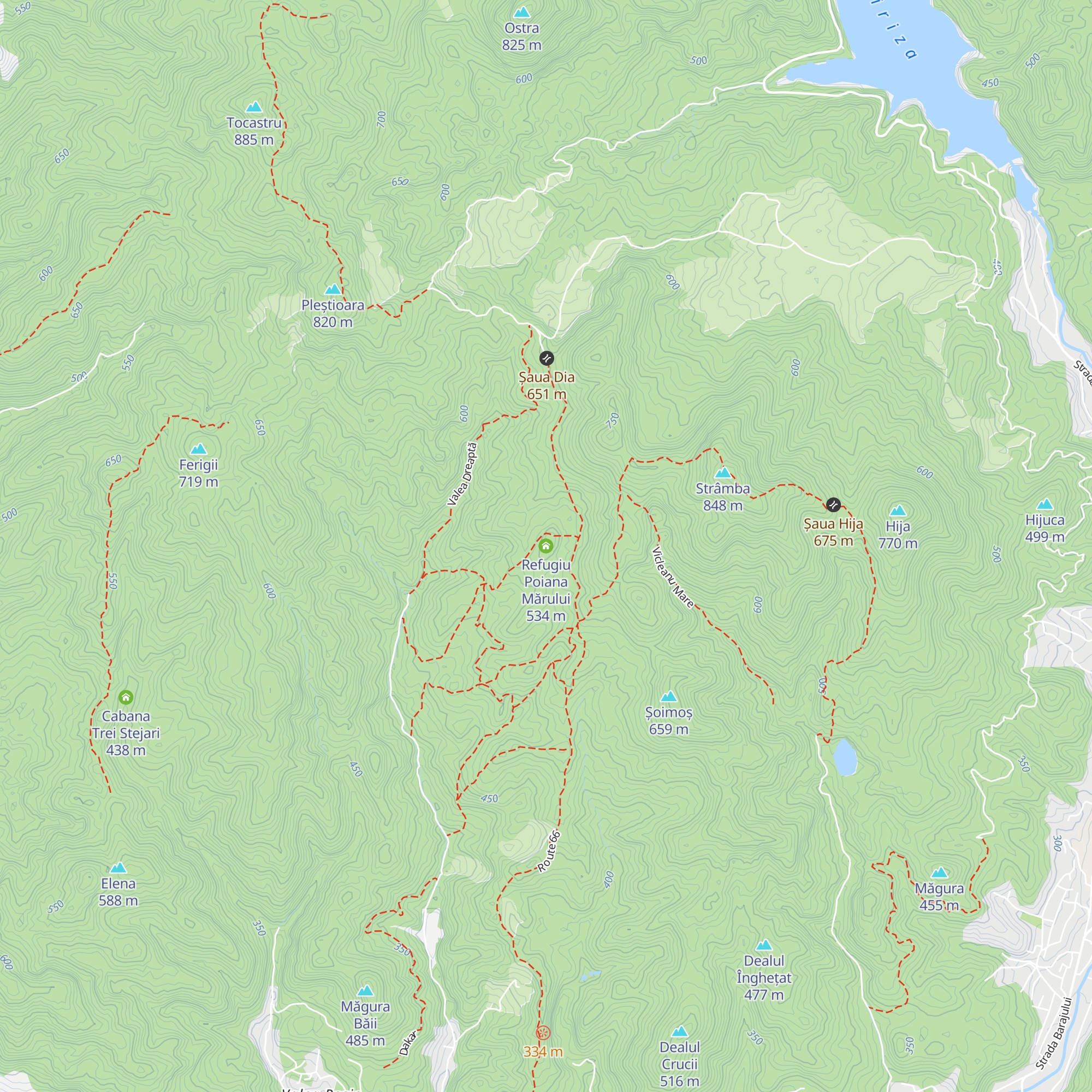 Refugiu Poiana Mărului map