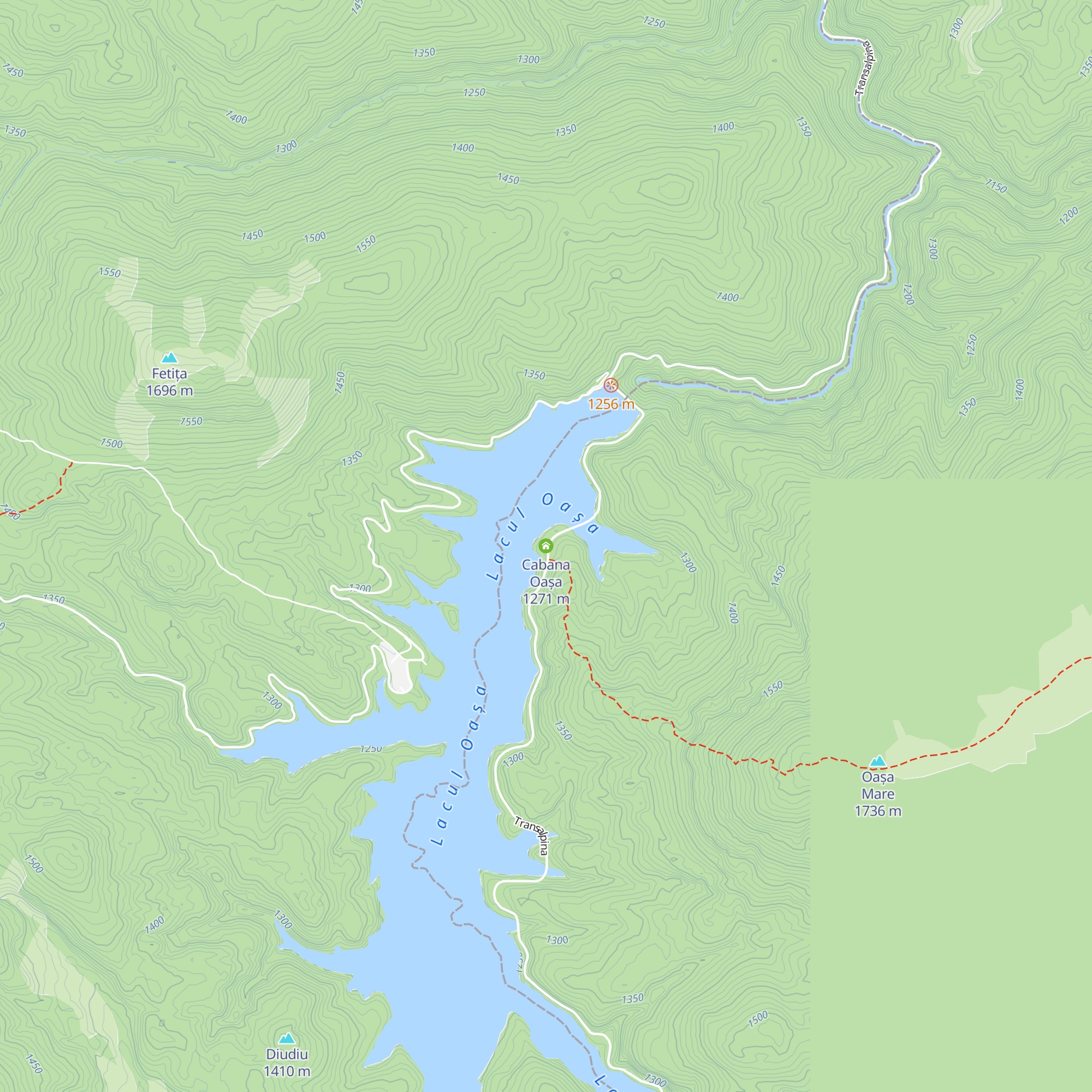 Cabana Oașa map