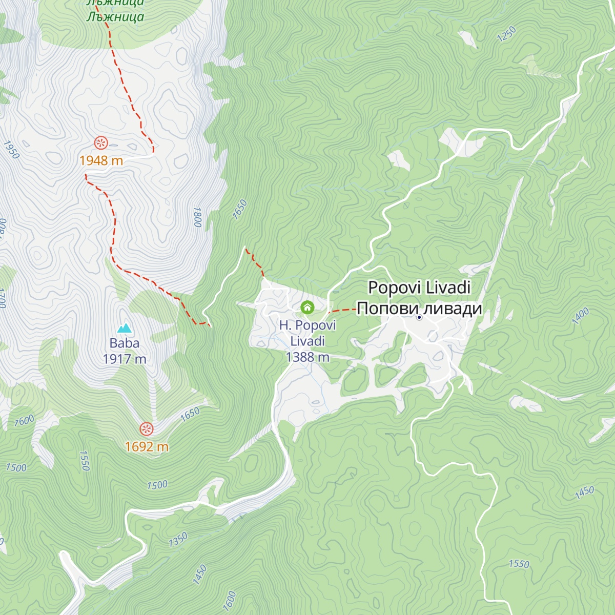 H. Popovi Livadi map