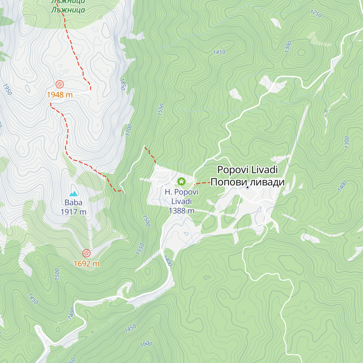 H. Popovi Livadi map