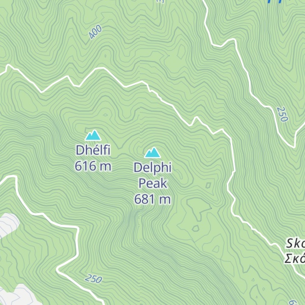 Map of Delphi Peak