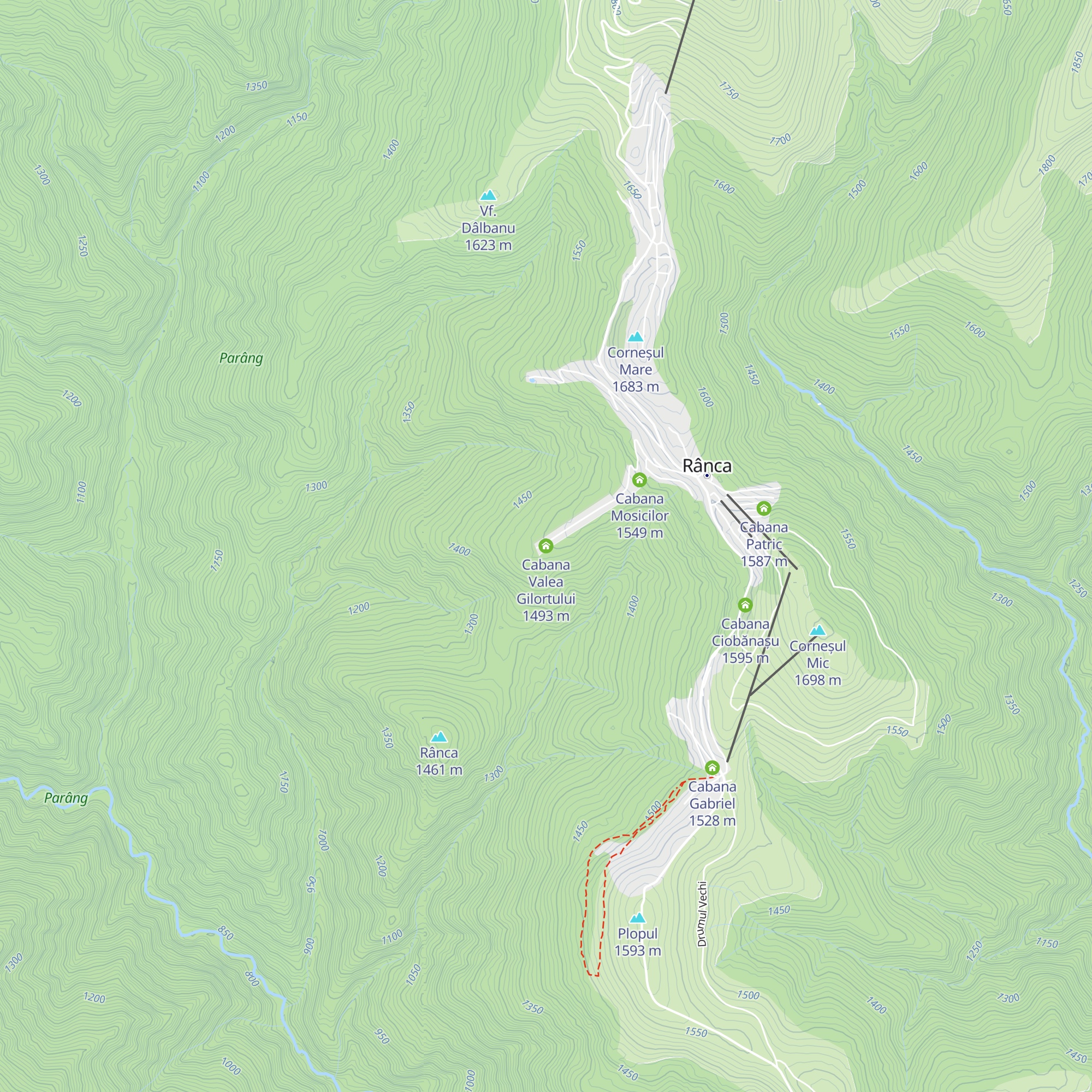 Cabana Valea Gilortului map
