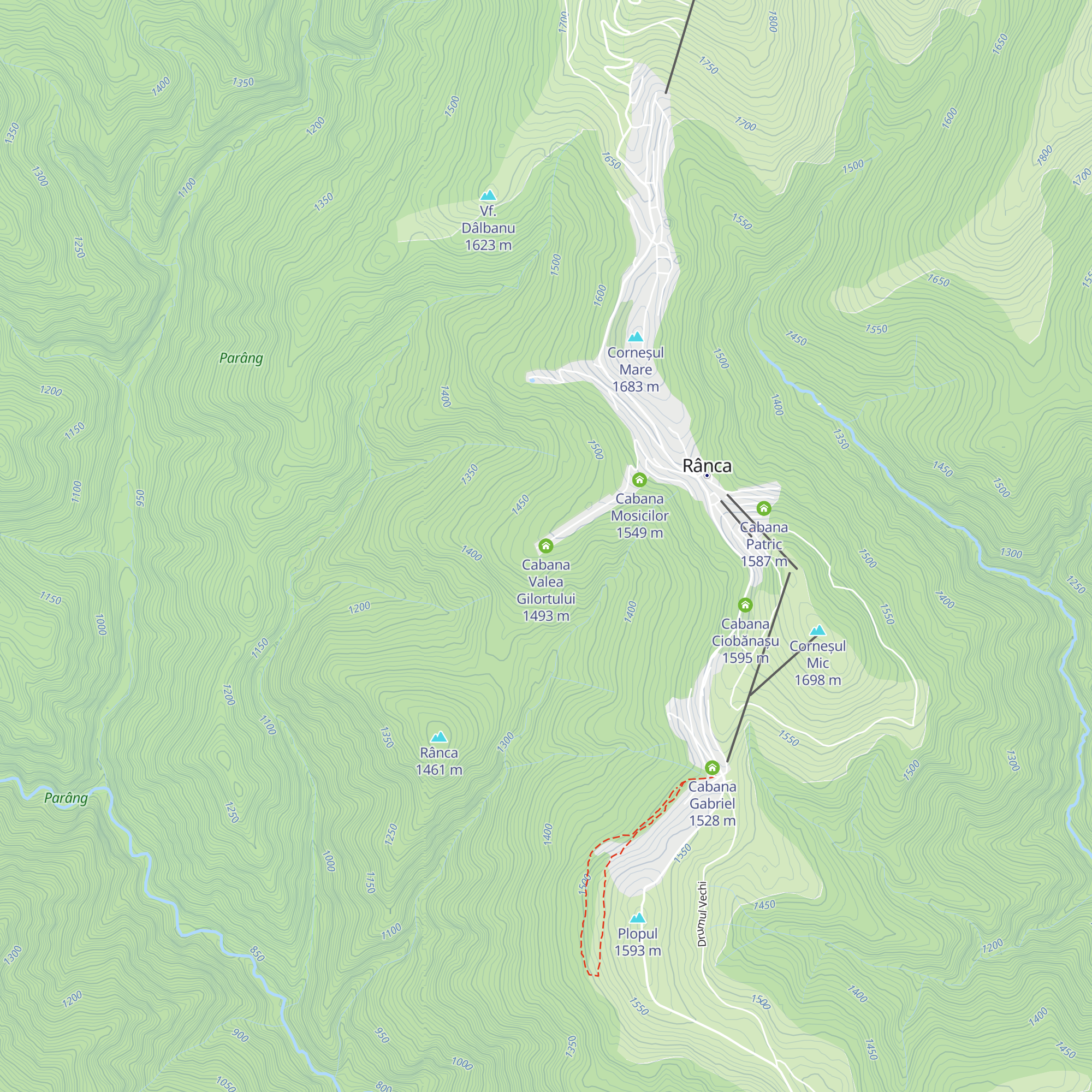 Cabana Valea Gilortului map
