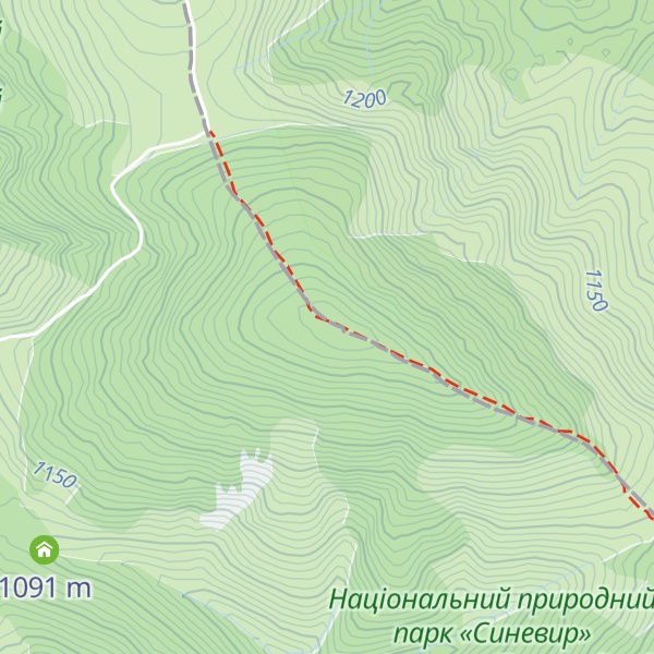 Map of Vyshkivskyi Gorgan