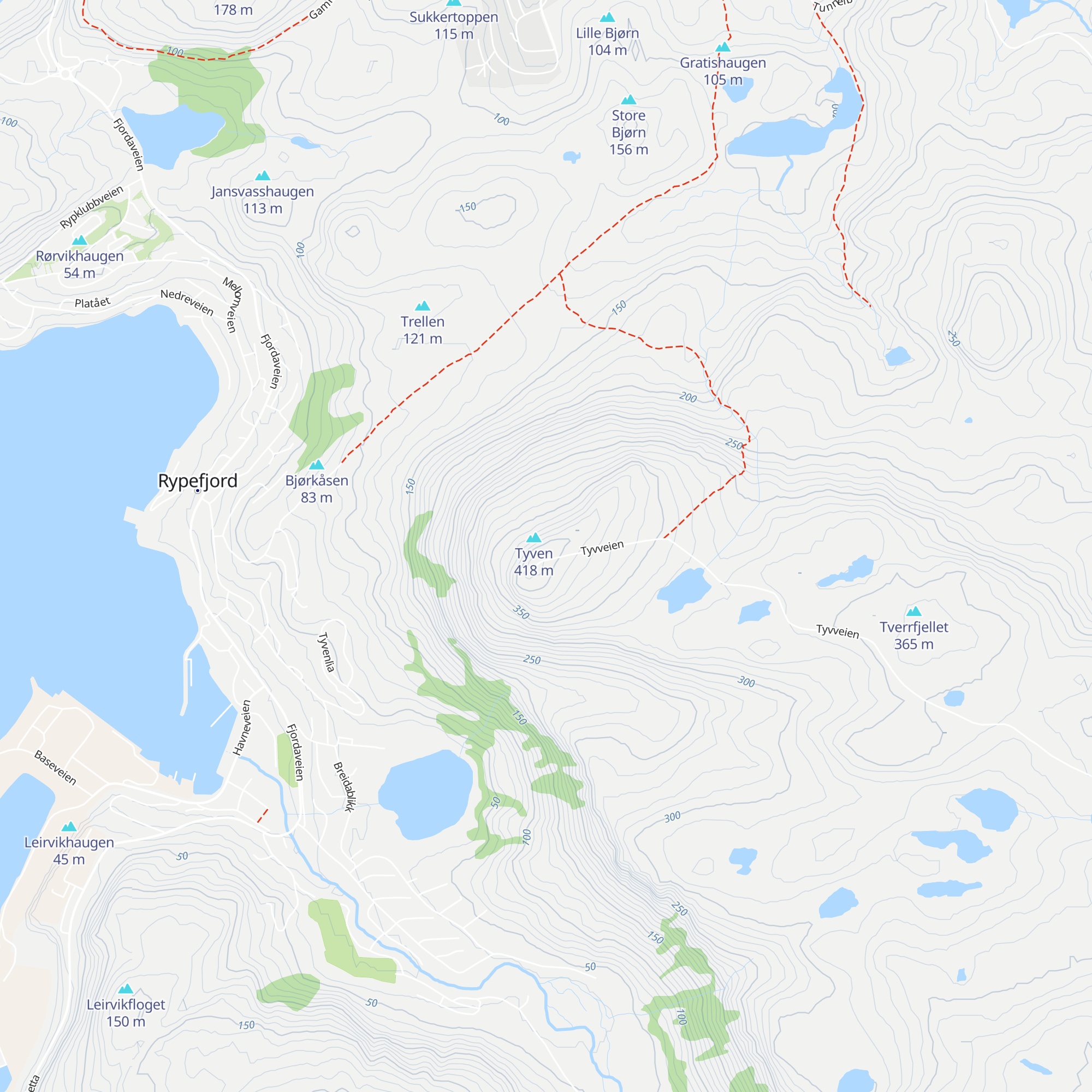 Tyvenhytta map
