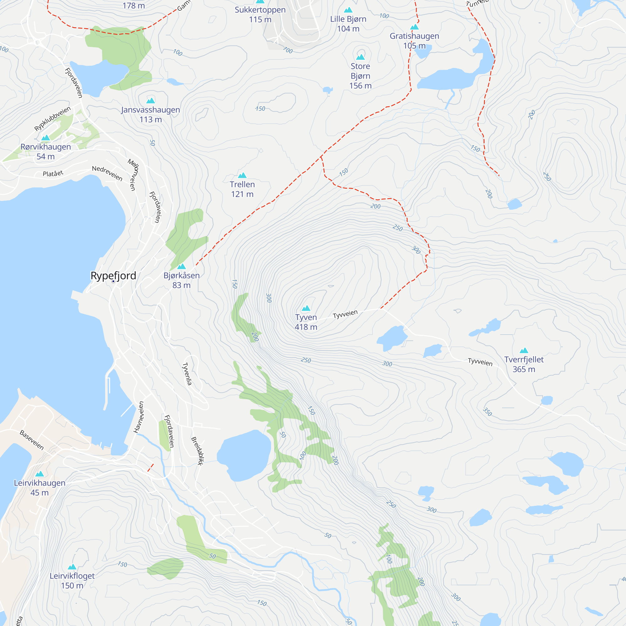 Tyvenhytta map