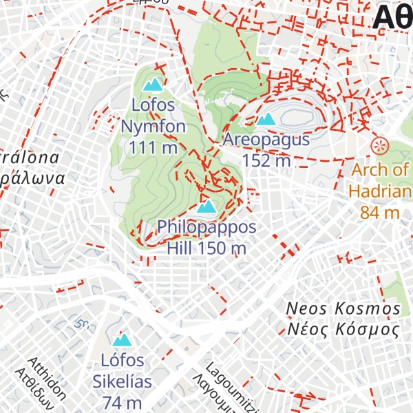 Map of Philopappos Hill