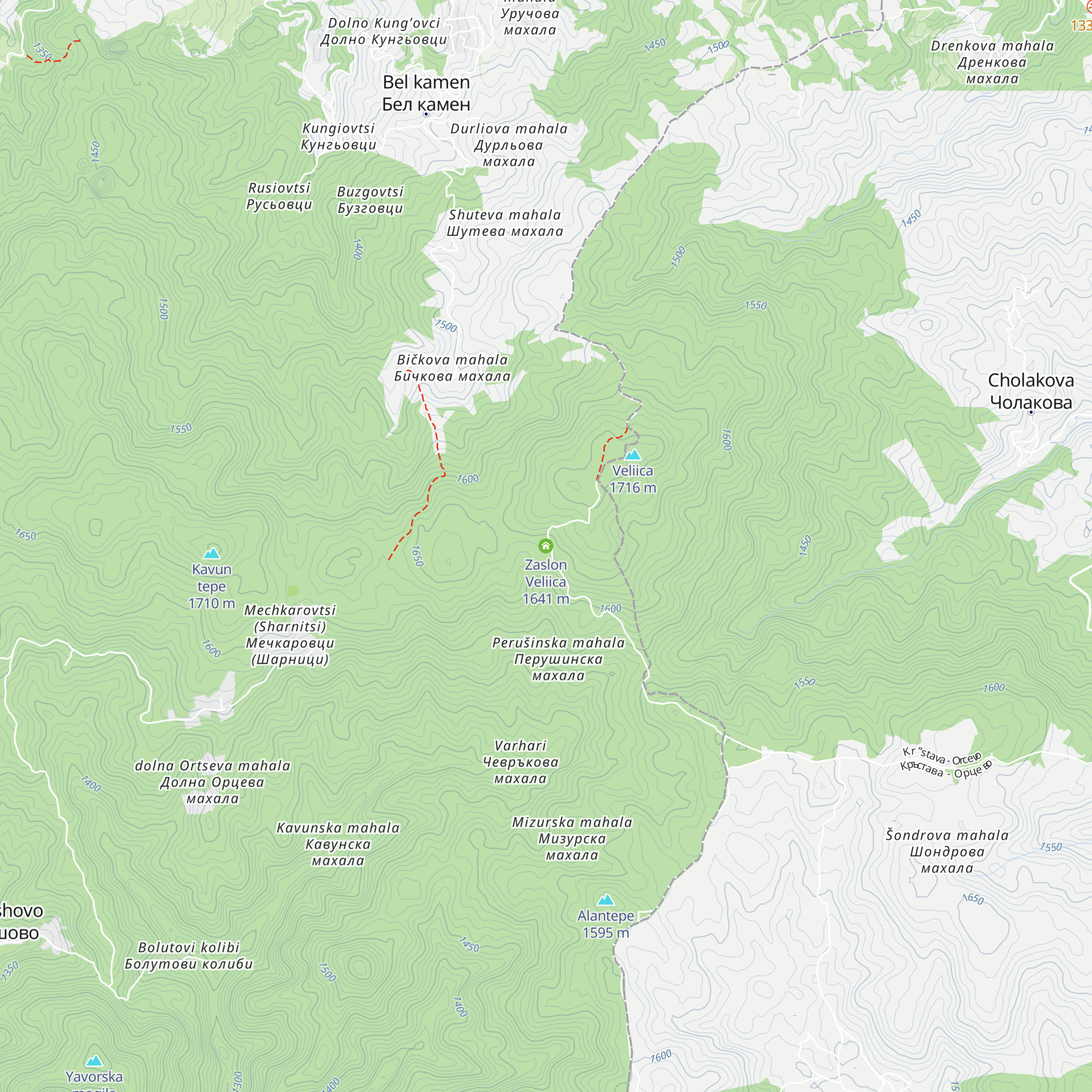 Zaslon Veliica map