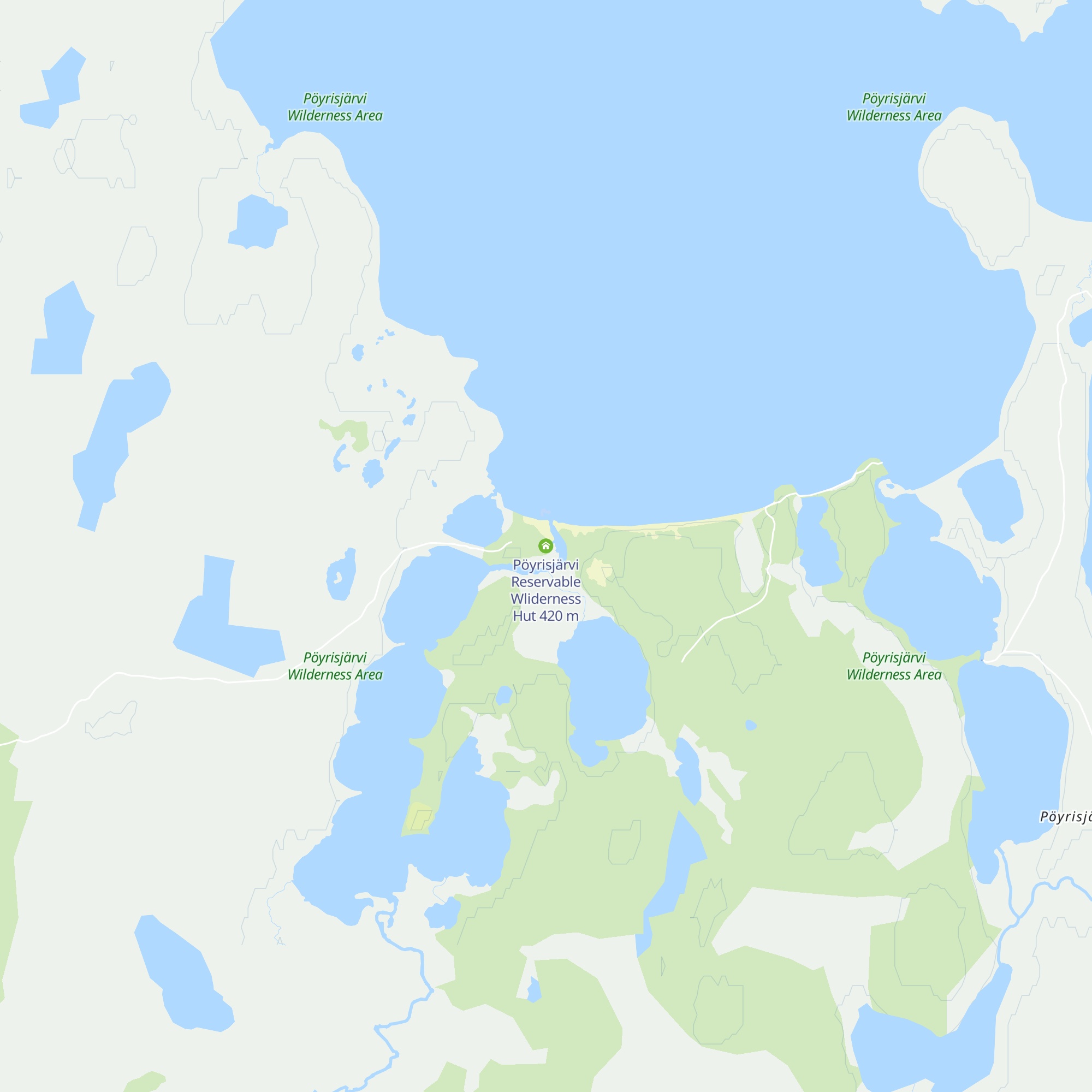 Pöyrisjärvi Reservable Wliderness Hut map