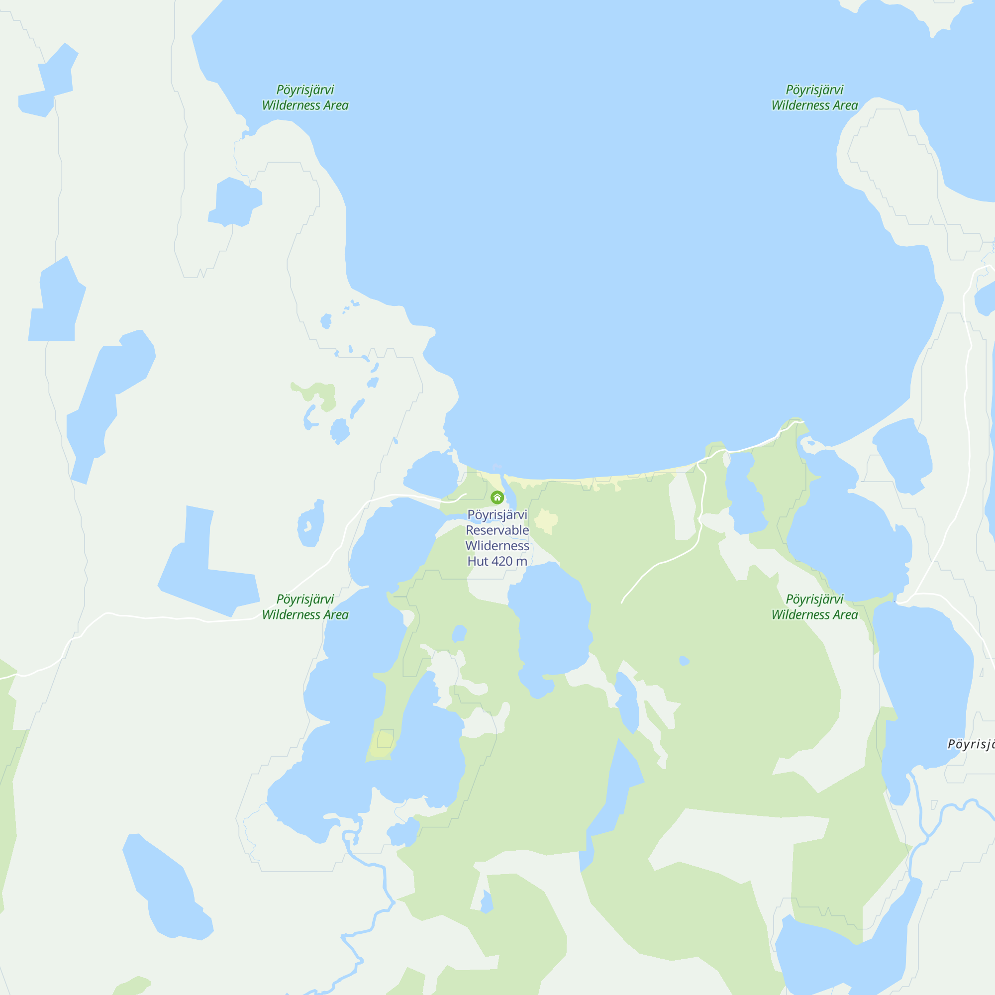 Pöyrisjärvi Reservable Wliderness Hut map