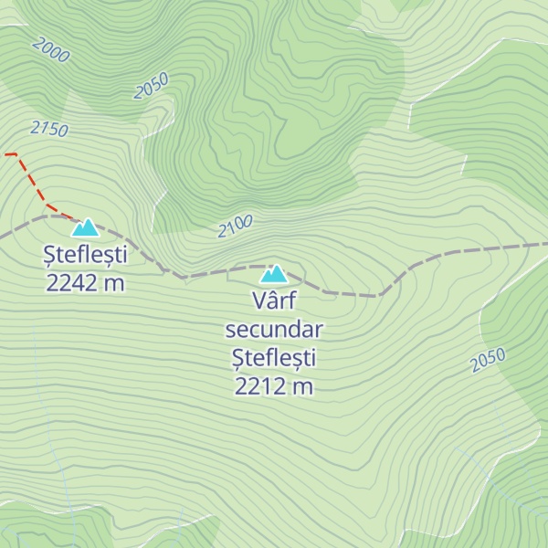 Map of Vârf secundar Șteflești