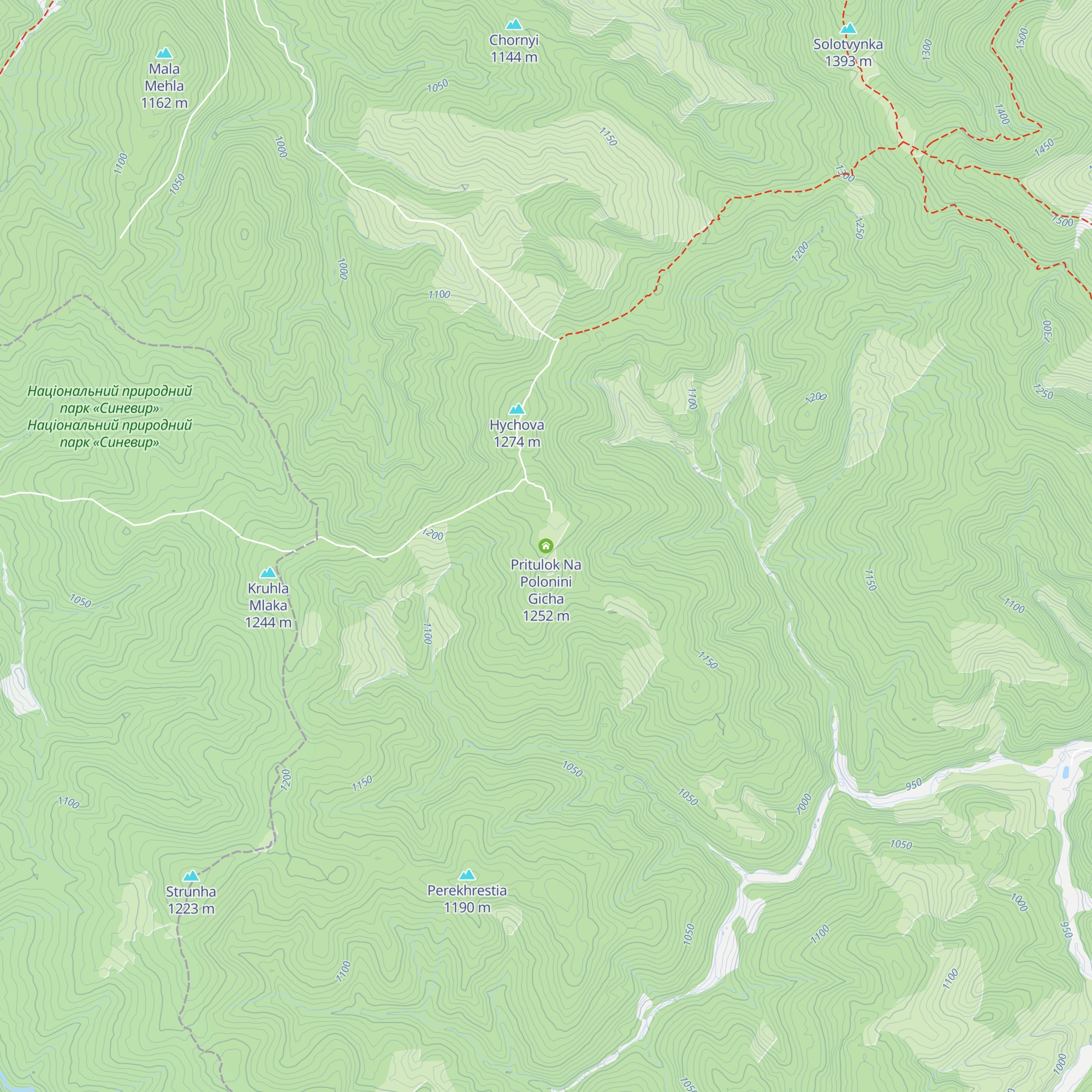 Pritulok Na Polonini Gicha map