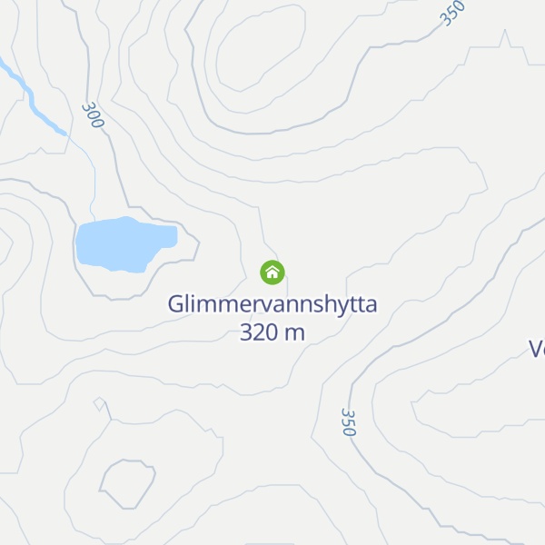 Map of Glimmervannshytta