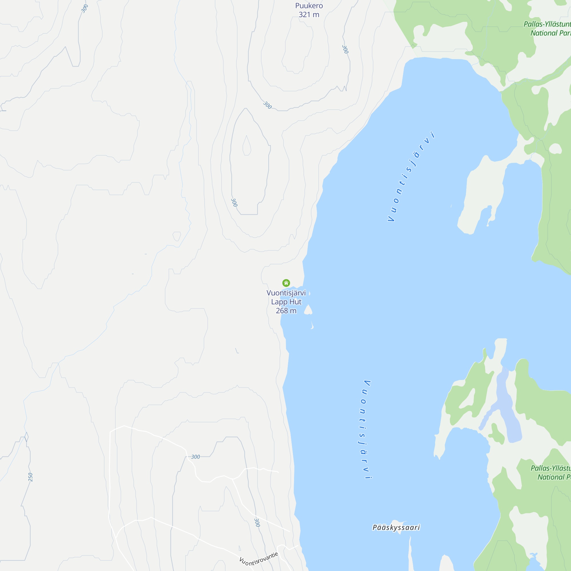 Vuontisjärvi Open Wilderness Hut map