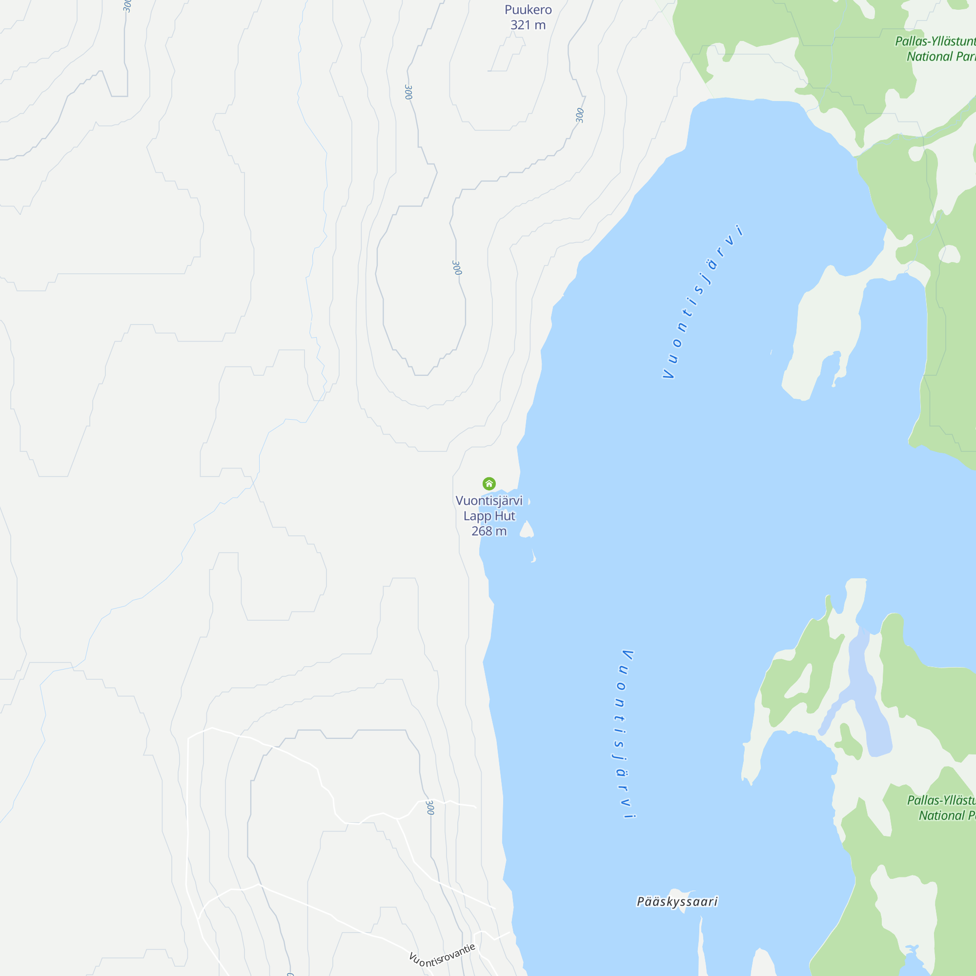 Vuontisjärvi Open Wilderness Hut map