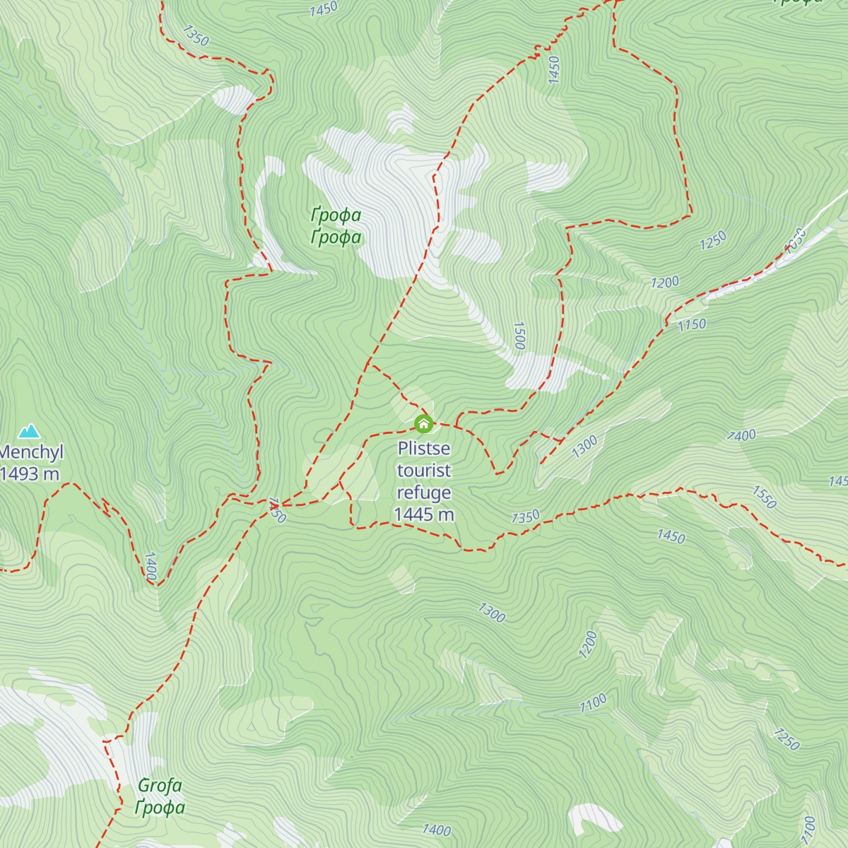 Plistse tourist refuge map
