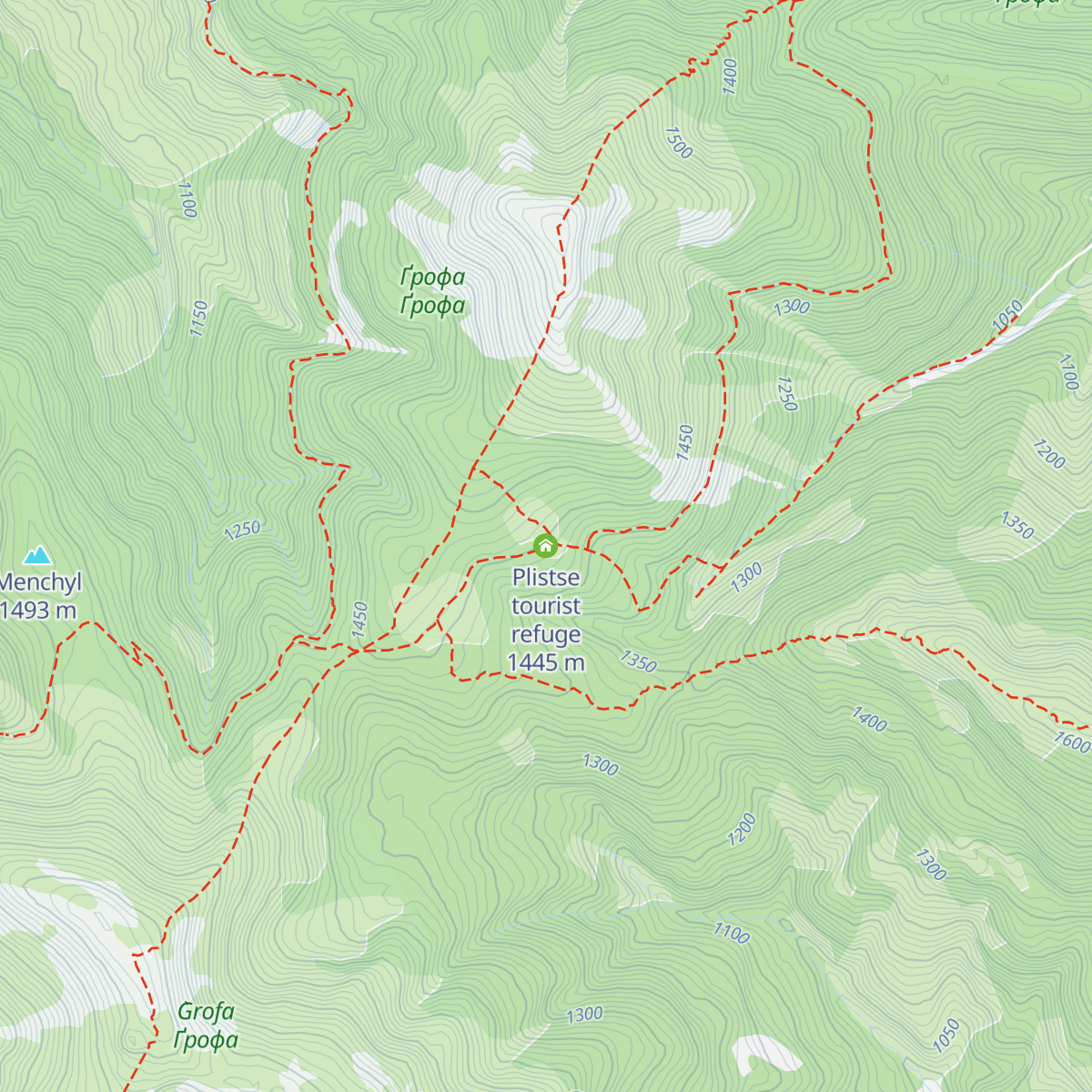 Plistse tourist refuge map