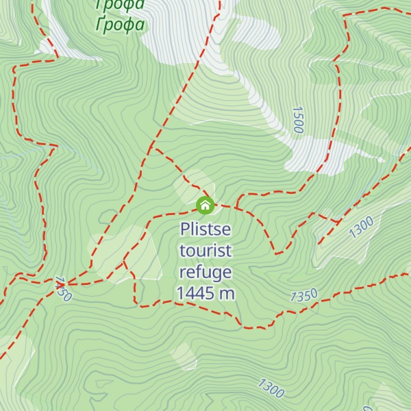 Map of Plistse tourist refuge