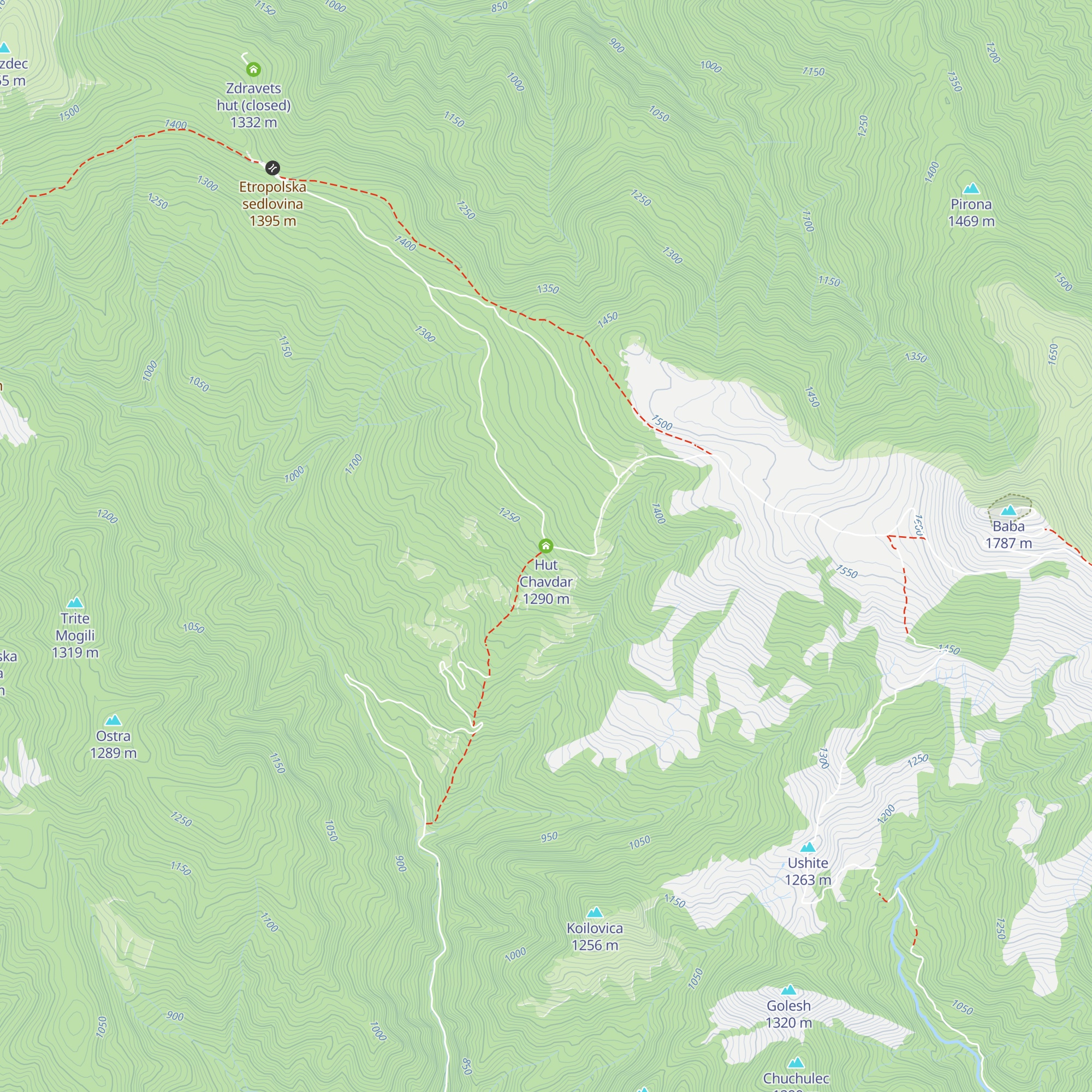 Hut Chavdar map