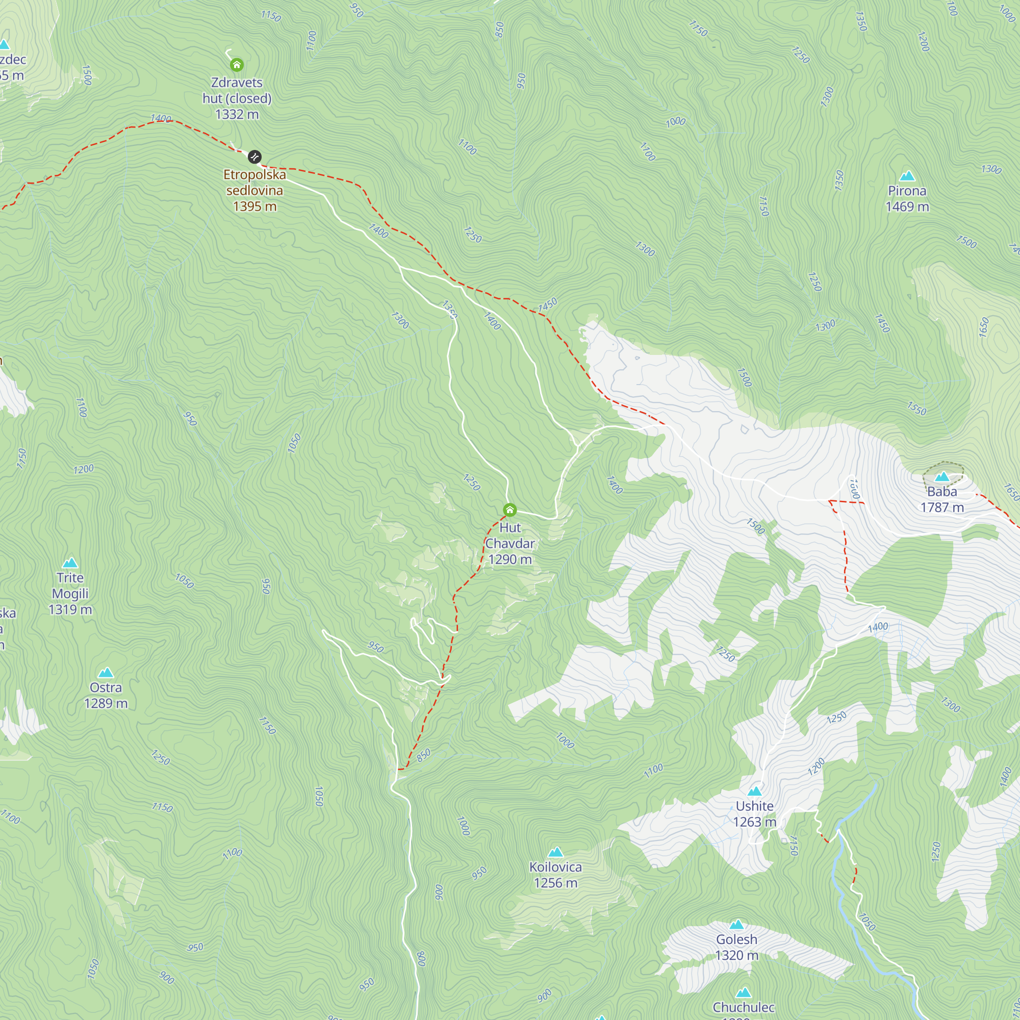 Hut Chavdar map