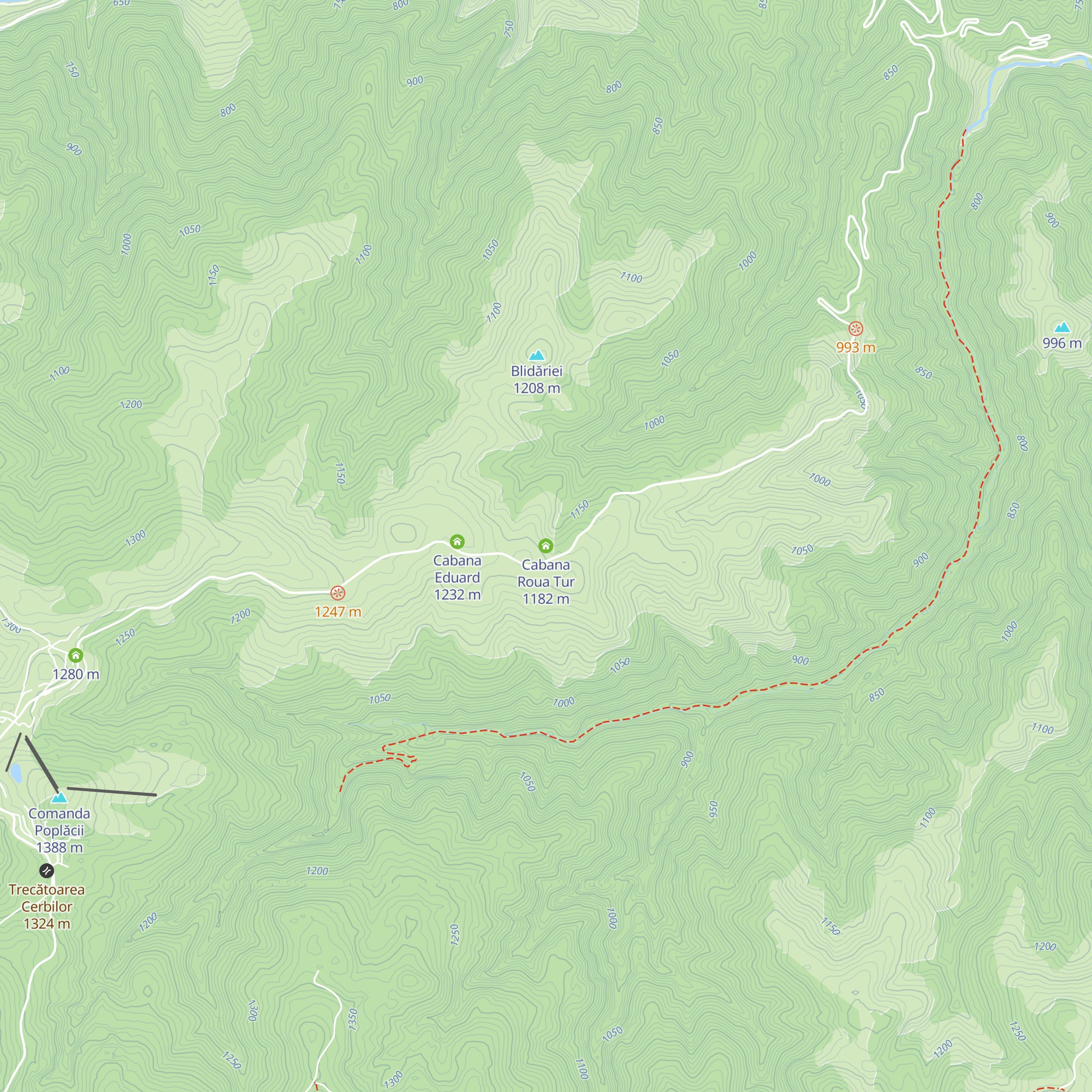Cabana Roua Tur map