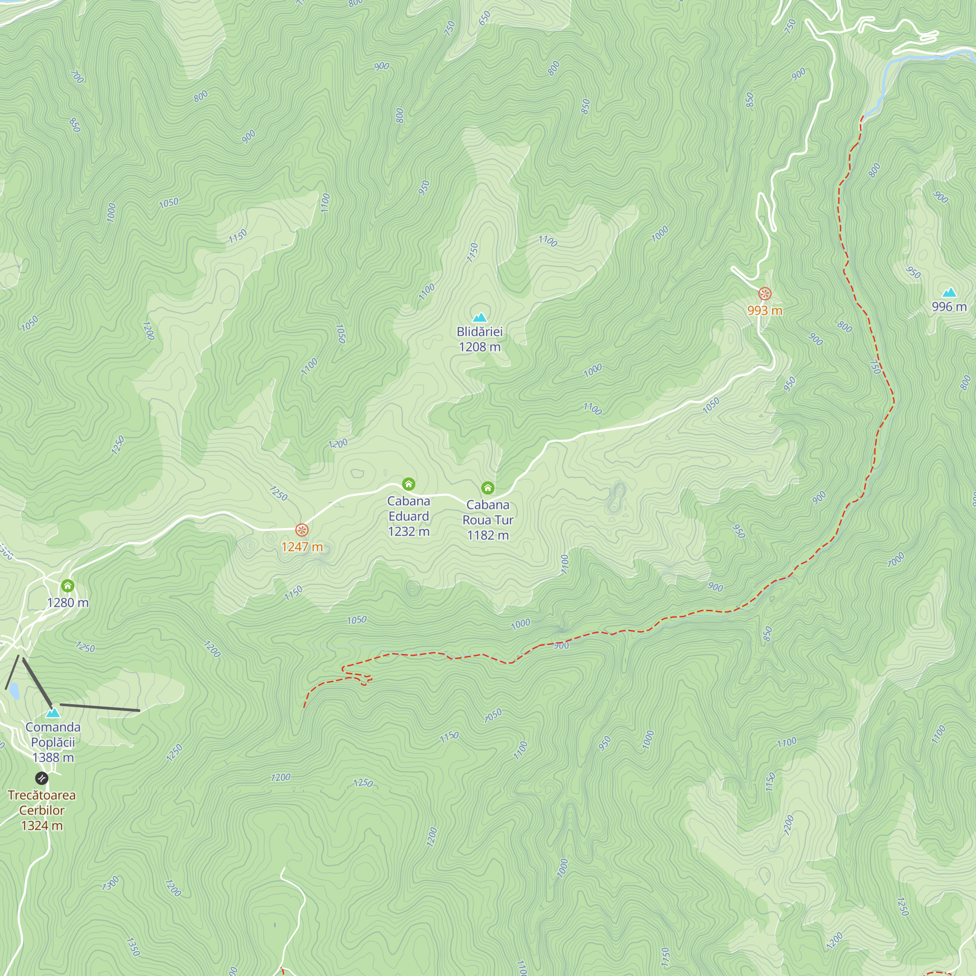Cabana Roua Tur map