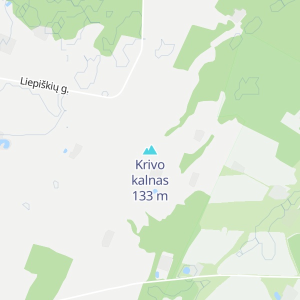 Map of Krivo kalnas