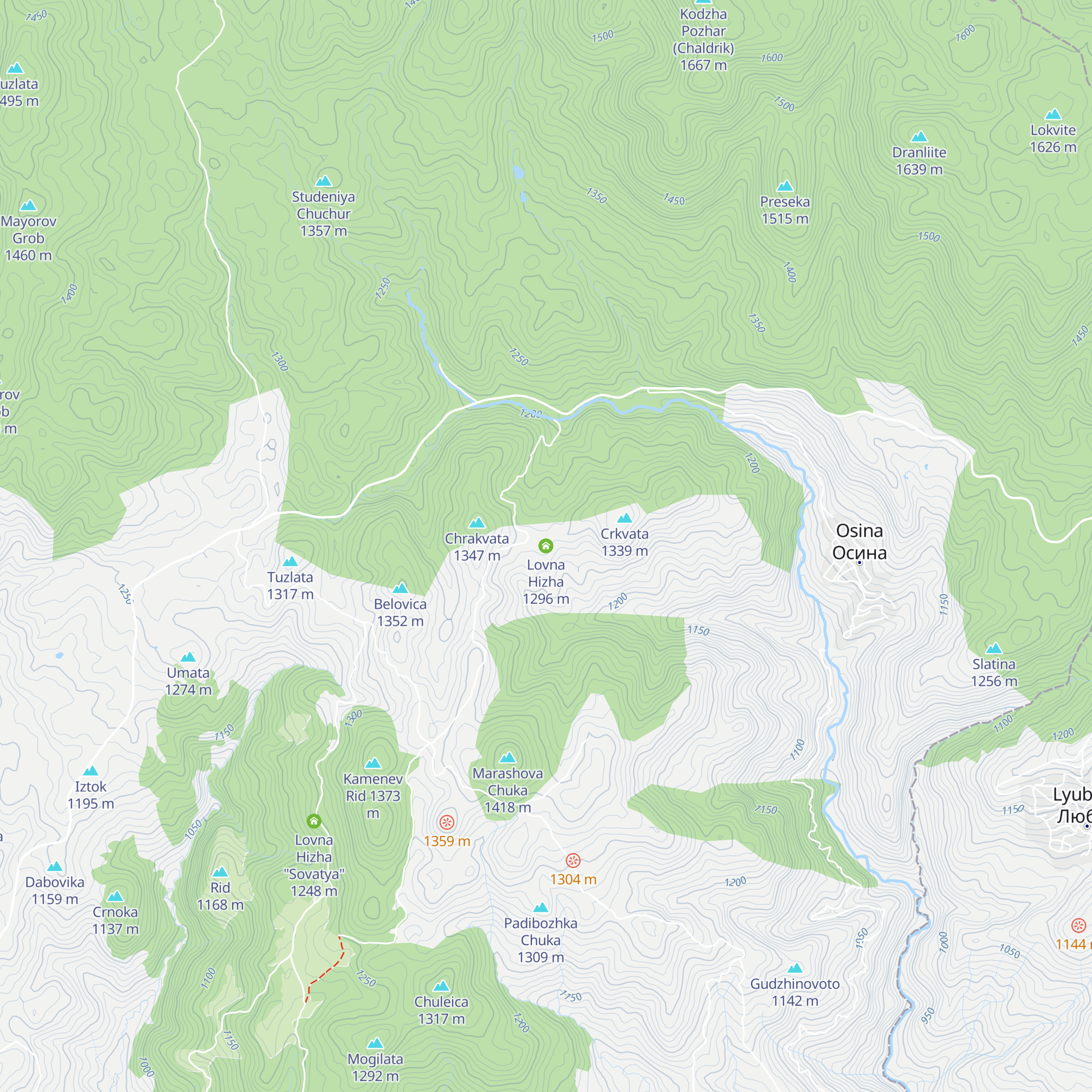 Lovna Hizha map