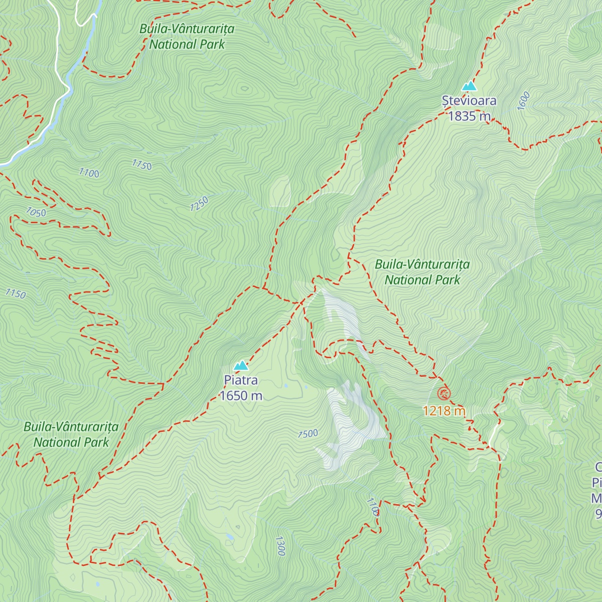 Curmatura Builei Shelter map