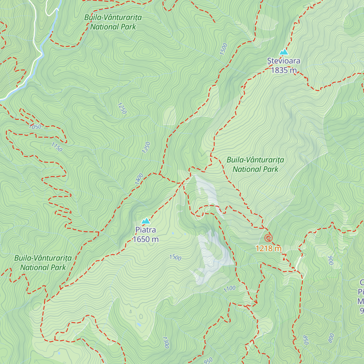 Curmatura Builei Shelter map